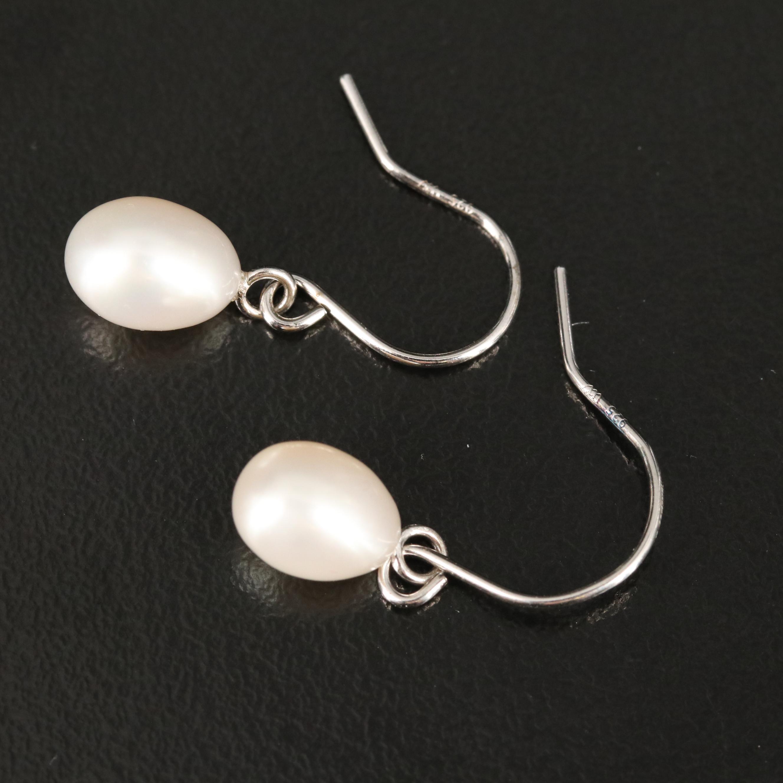 Sterling Pearl Drop Earrings