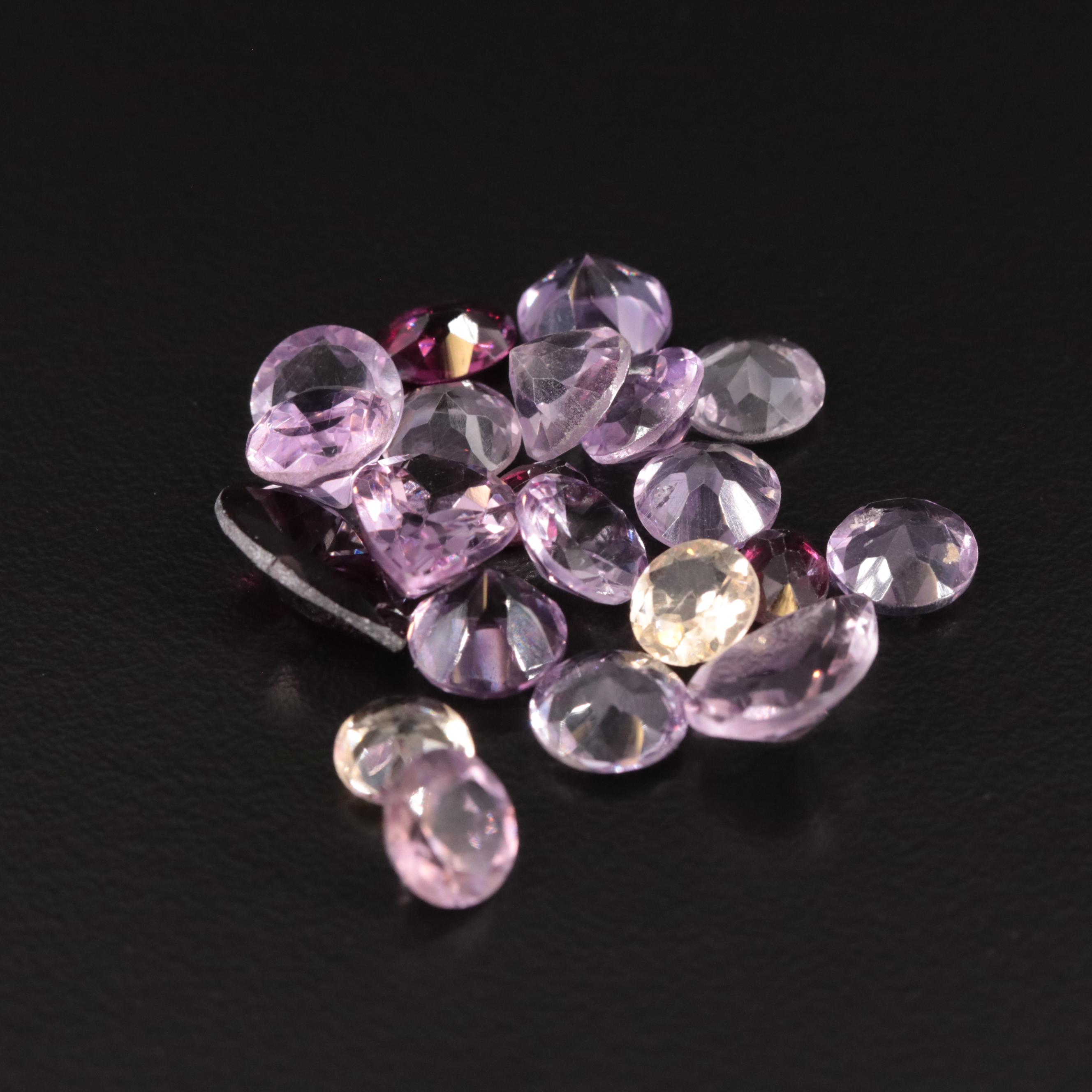 Loose 26.37 CTW Amethyst, Citrine and Garnet Lot