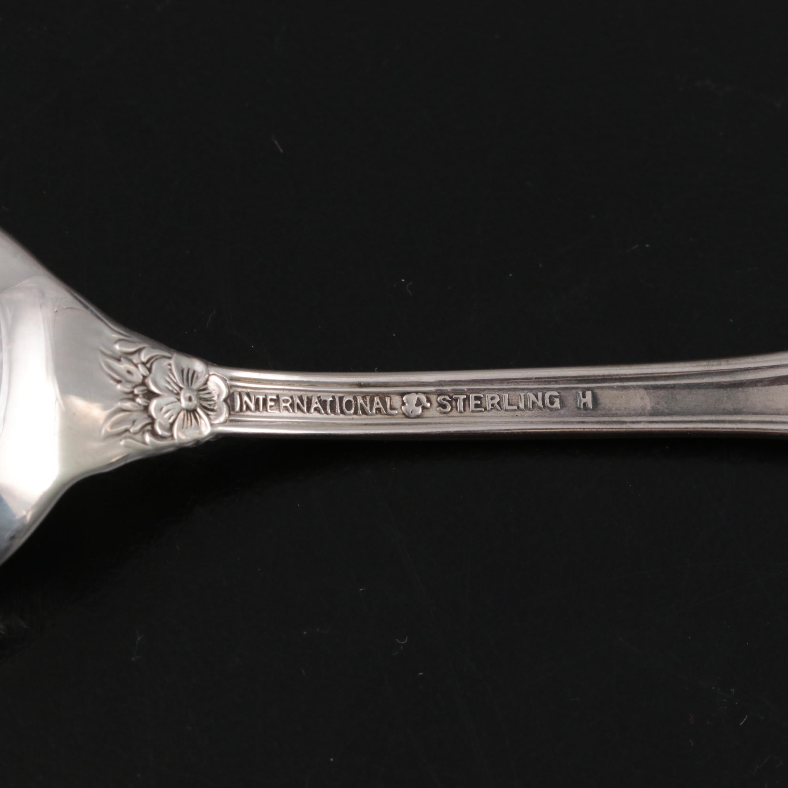 Watson and International Sterling Silver Flatware Service with Floral Handles