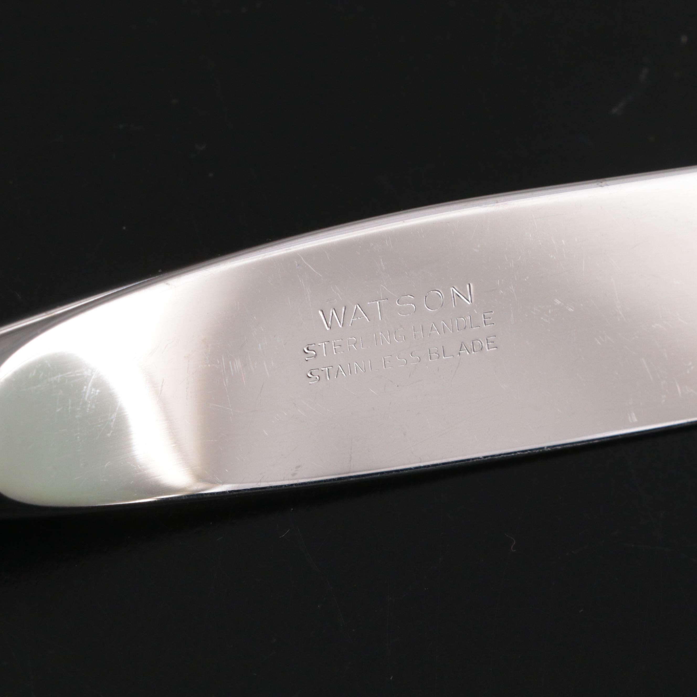 Watson and International Sterling Silver Flatware Service with Floral Handles