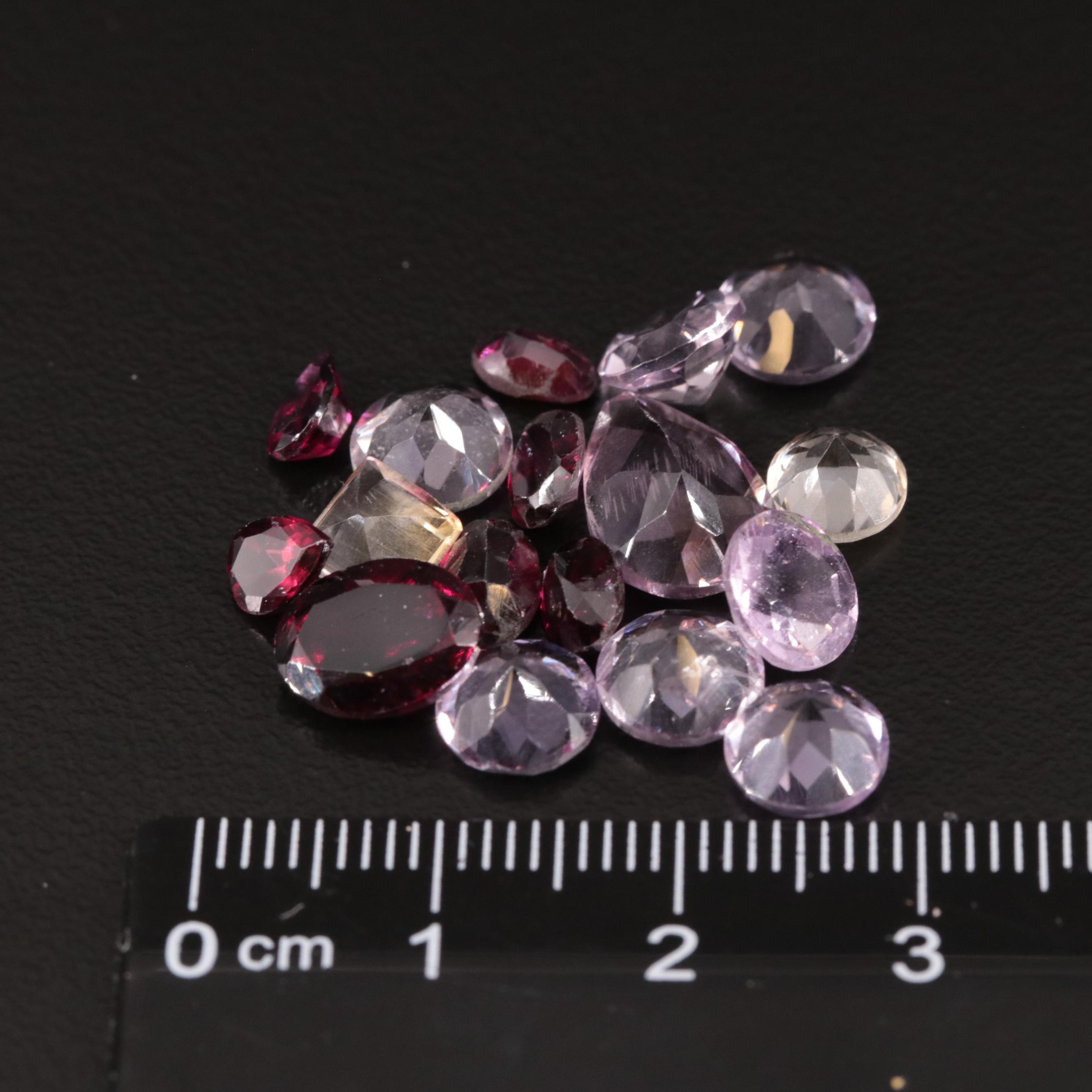 Loose 18.30 CTW Amethyst, Citrine and Garnet Lot
