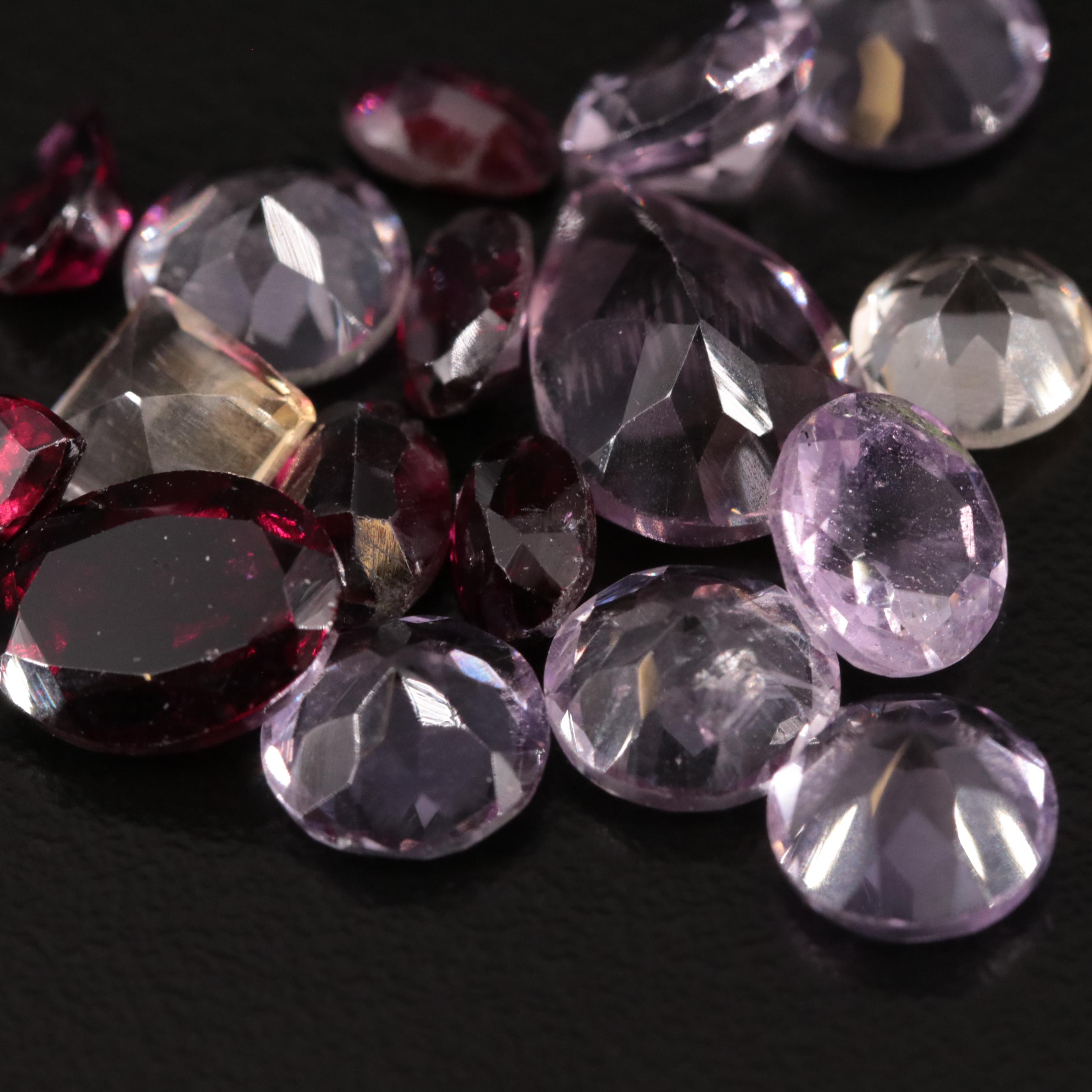 Loose 18.30 CTW Amethyst, Citrine and Garnet Lot