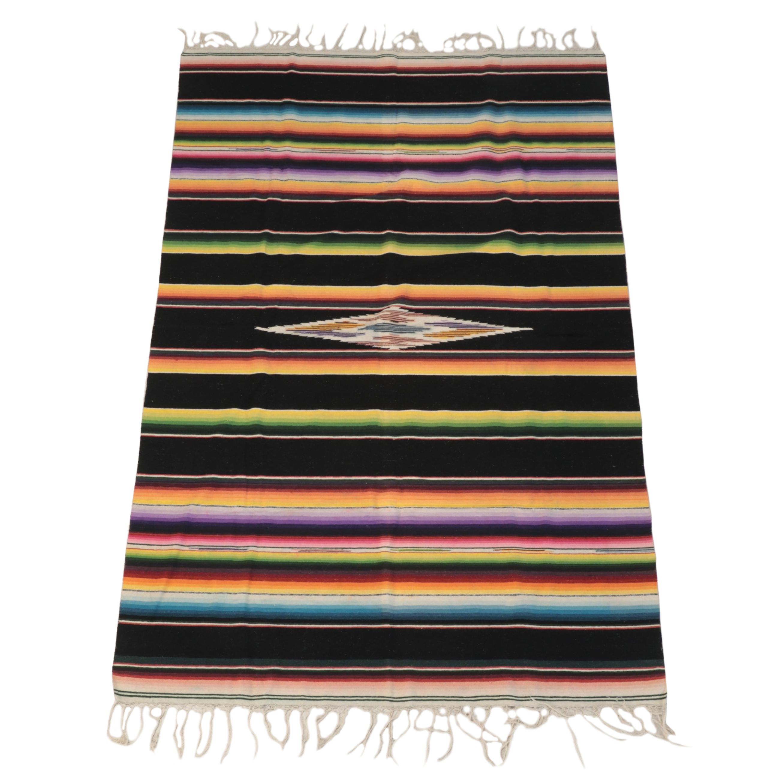 Handwoven Mexican Saltillo Serape Blanket