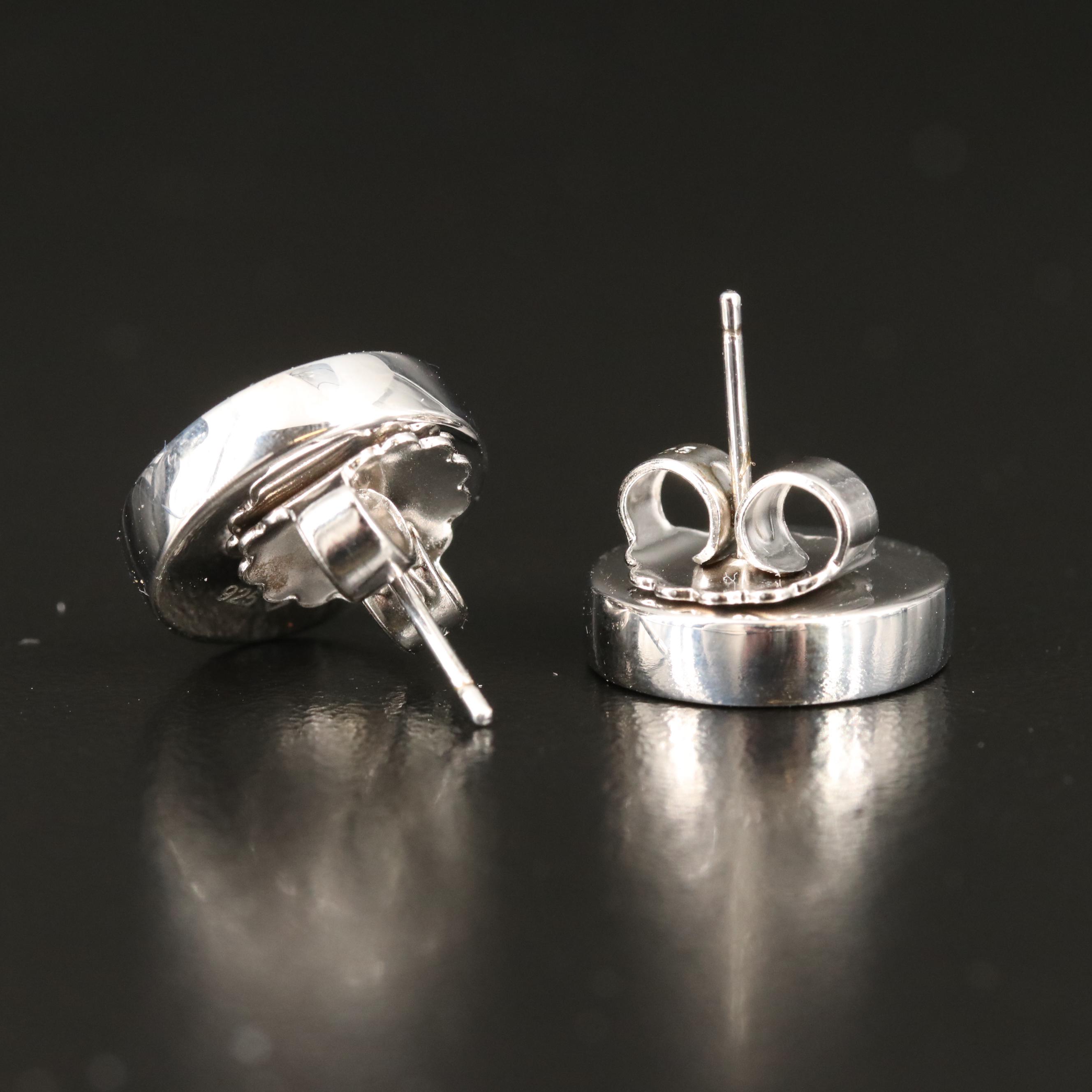 Sterling Quartz Stud Earrings