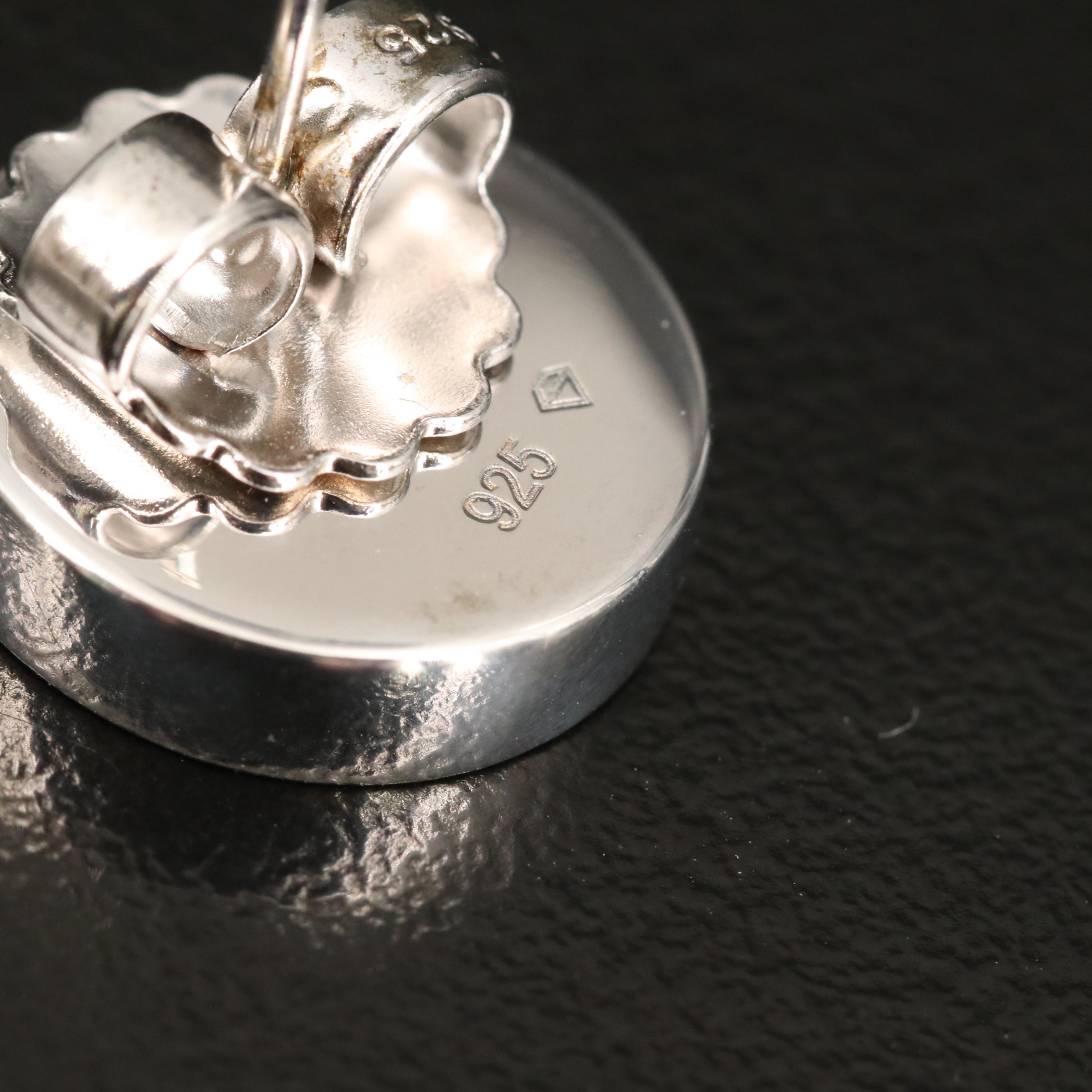 Sterling Quartz Stud Earrings