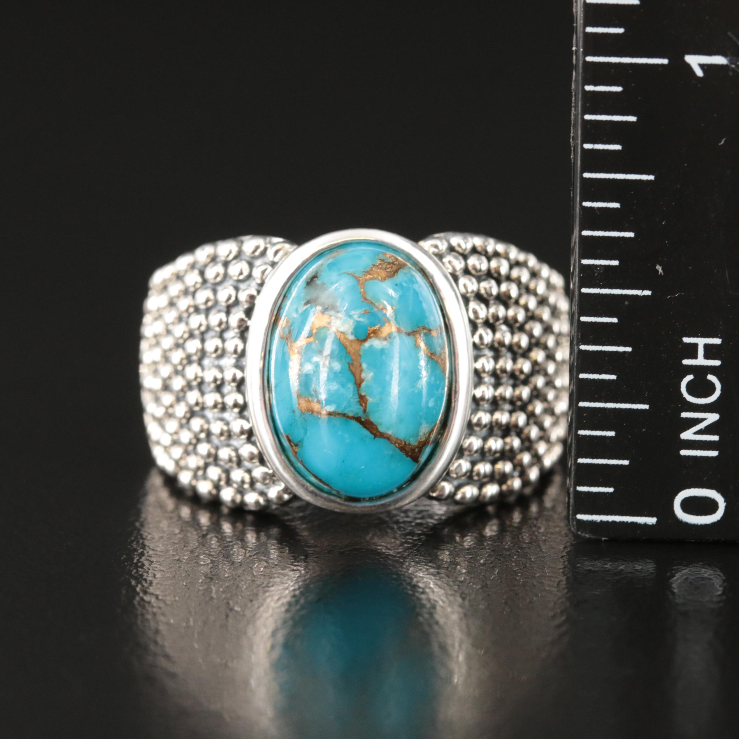 Michael Dawkins Sterling Turquoise Ring