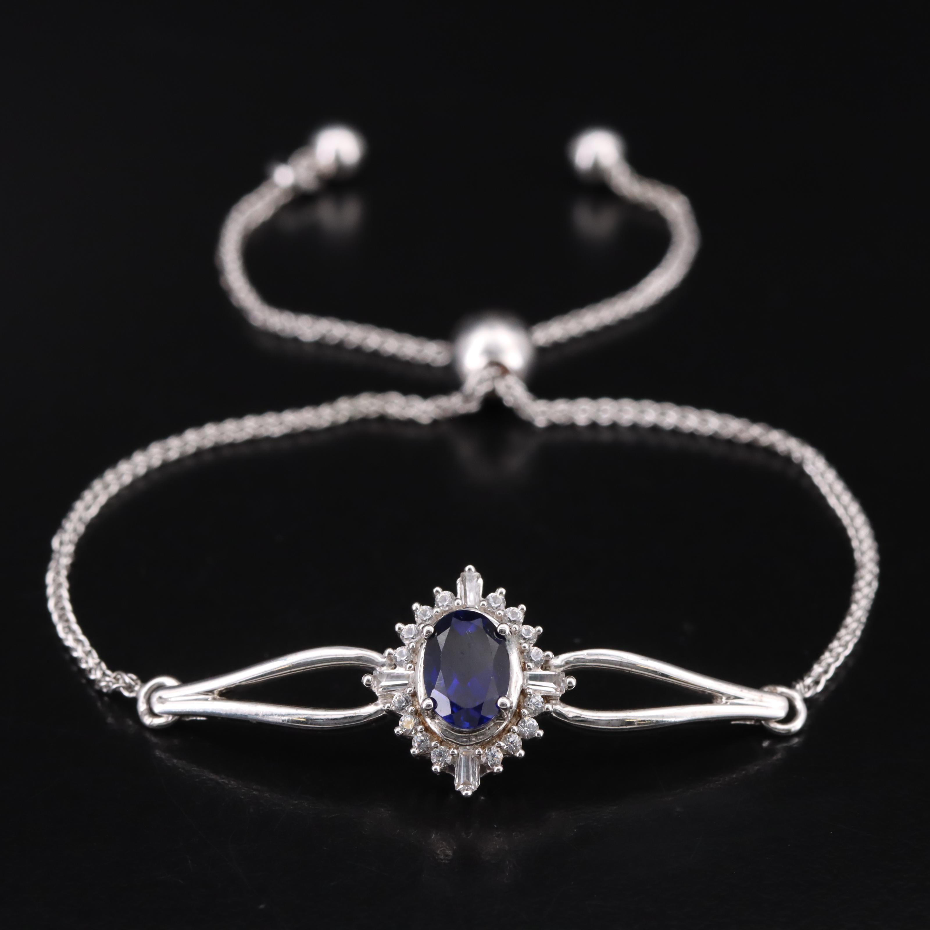 Sterling Sapphire Bolo Bracelet