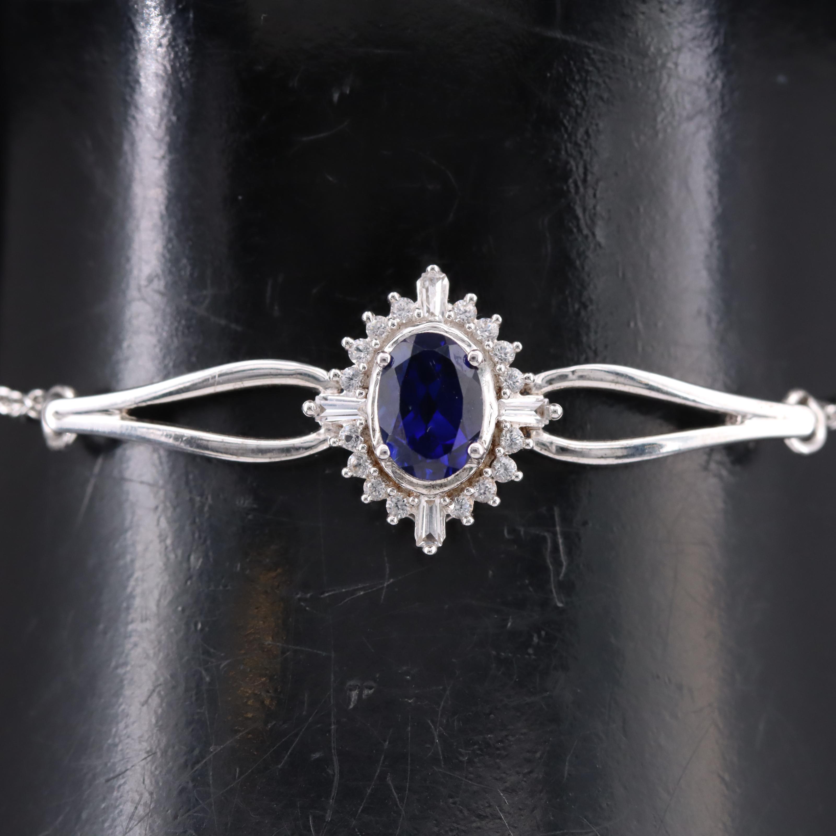 Sterling Sapphire Bolo Bracelet