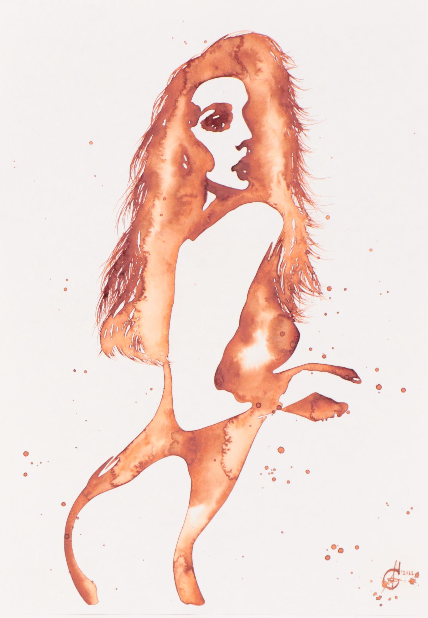 Alyona Glushchenko Watercolor Painting of Nude, 2022