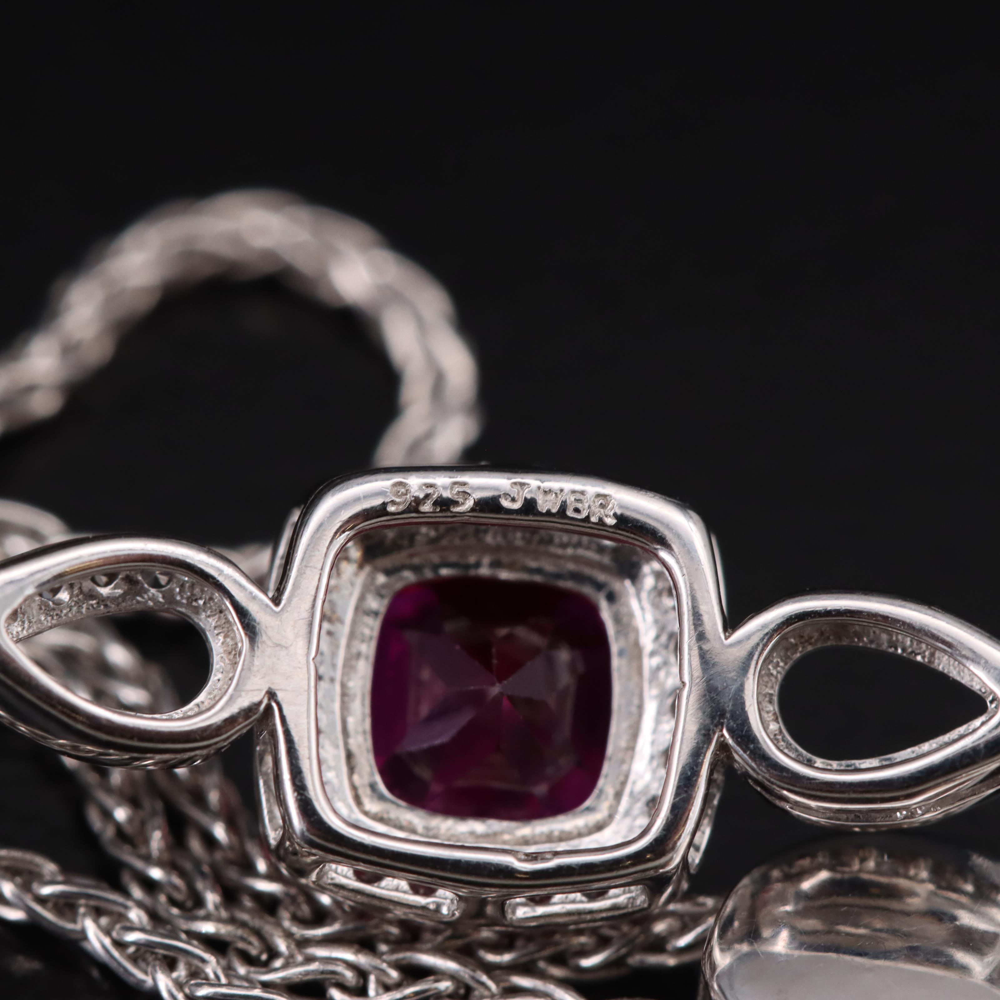 Sterling Ruby and Sapphire Bolo Bracelet