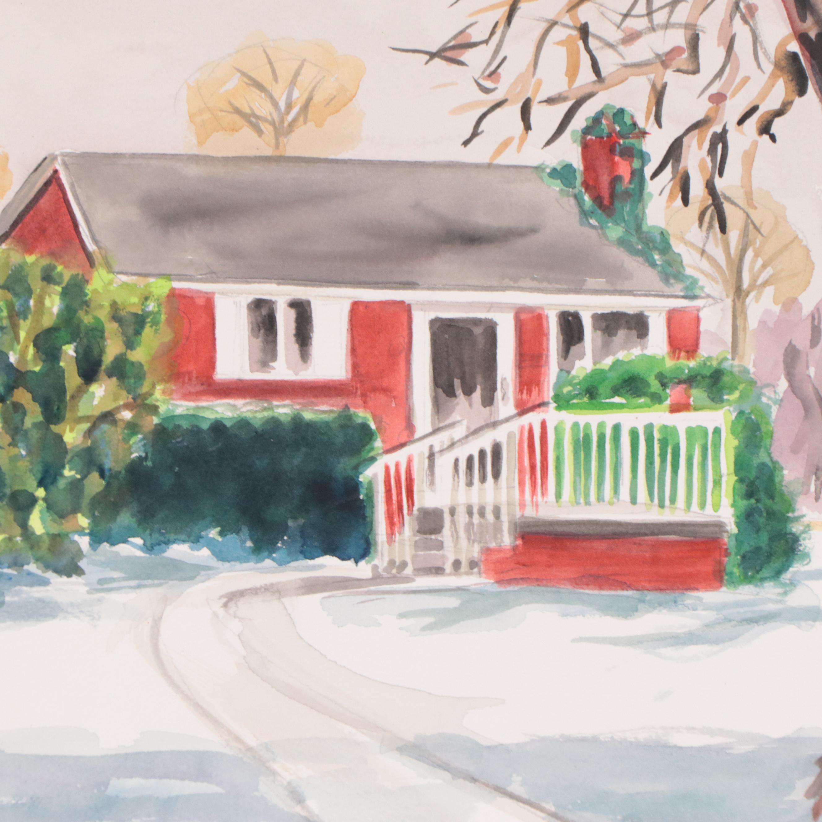 Kathleen Zimbicki Street View Watercolor Painting, 2021