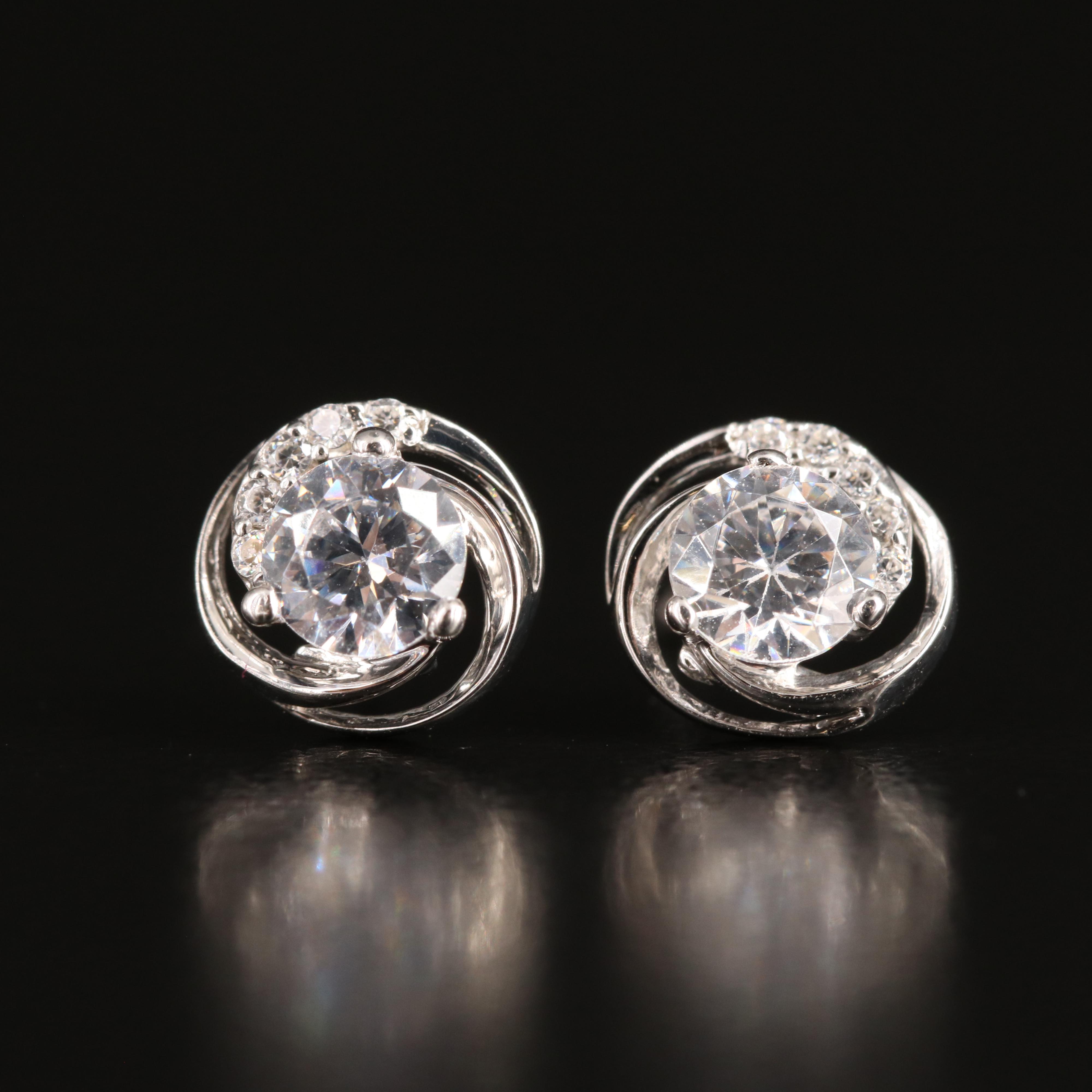 Sterling Cubic Zirconia Stud Earrings