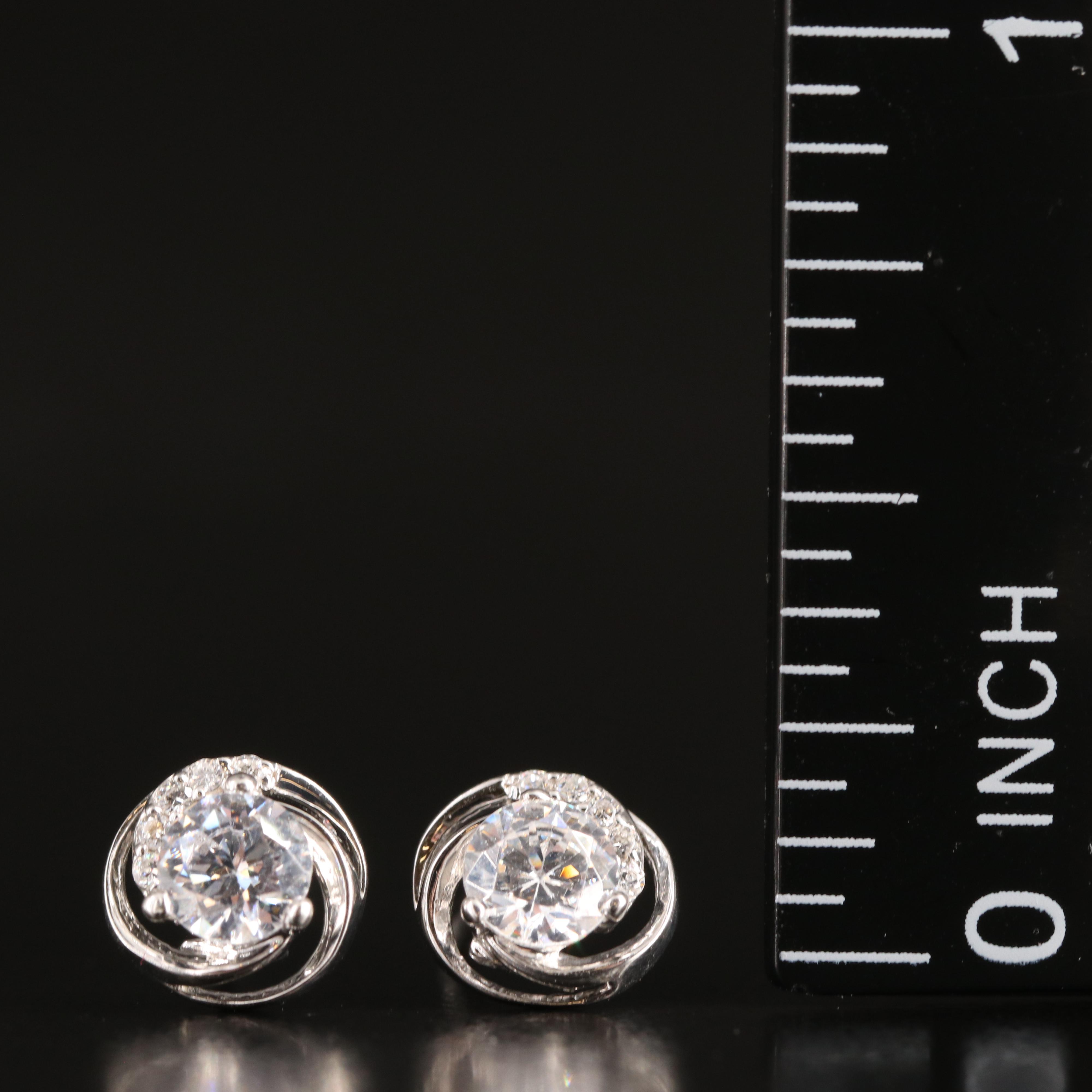 Sterling Cubic Zirconia Stud Earrings