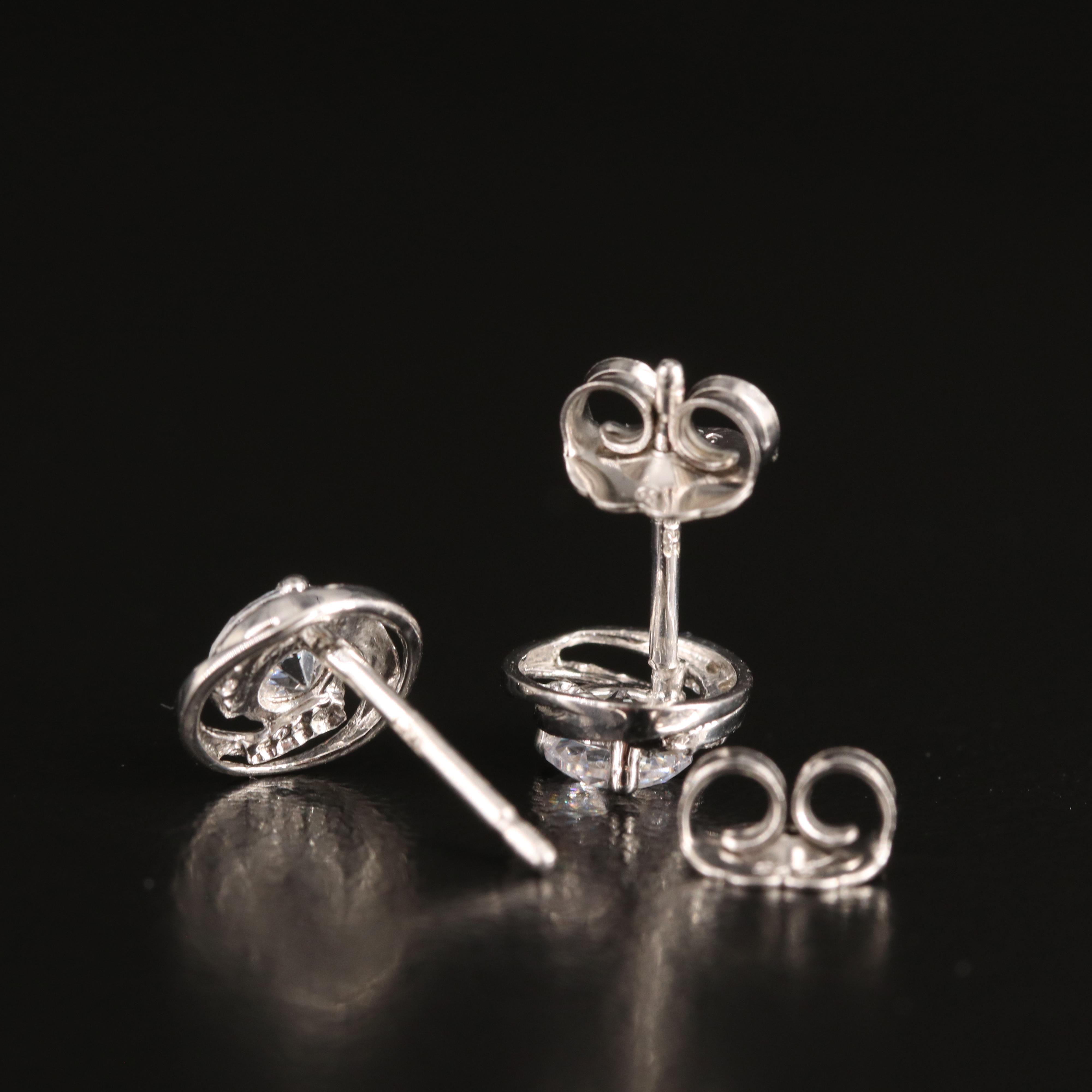 Sterling Cubic Zirconia Stud Earrings