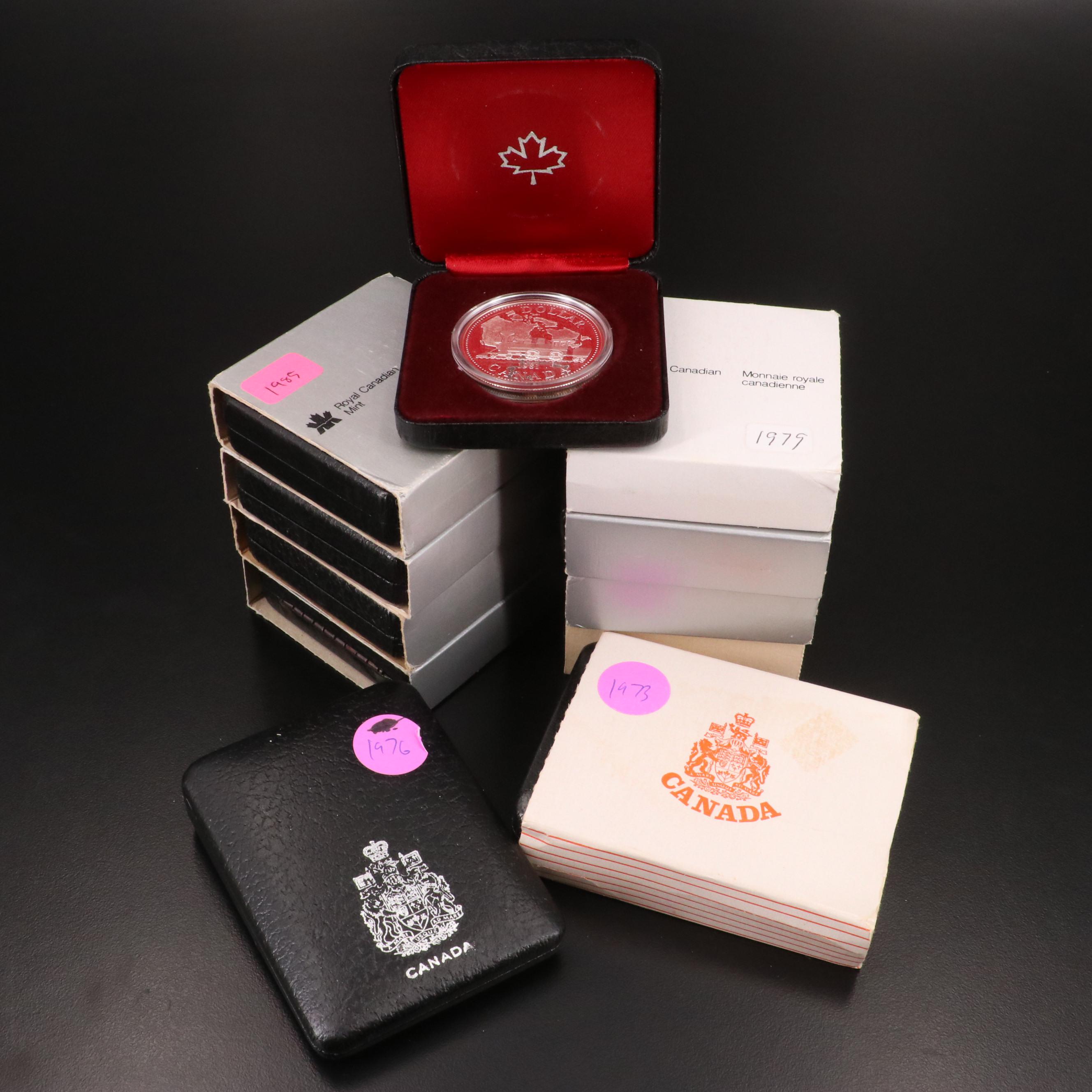 Eleven Different Canadian Proof Silver Dollars