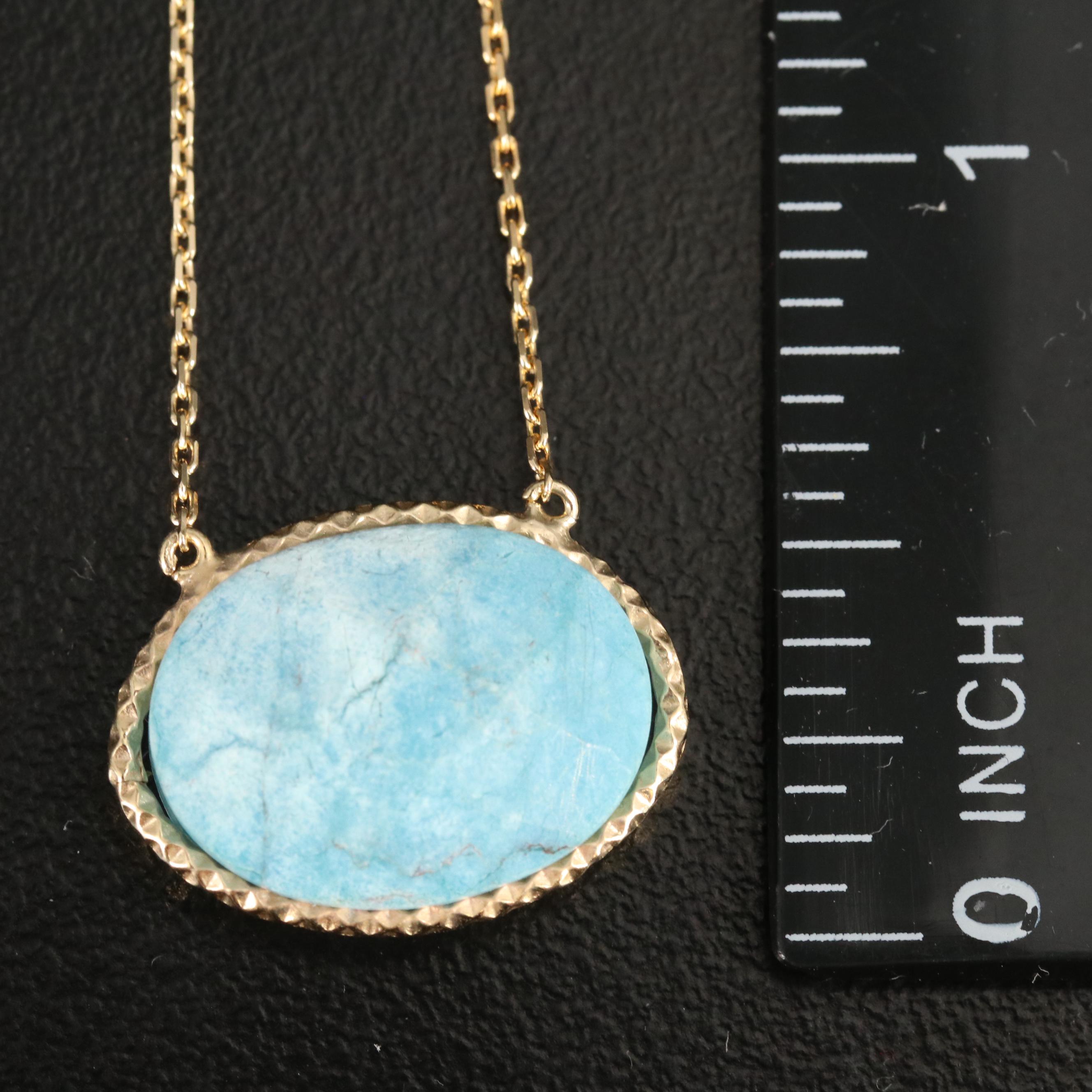 Sterling Turquoise Stationary Necklace