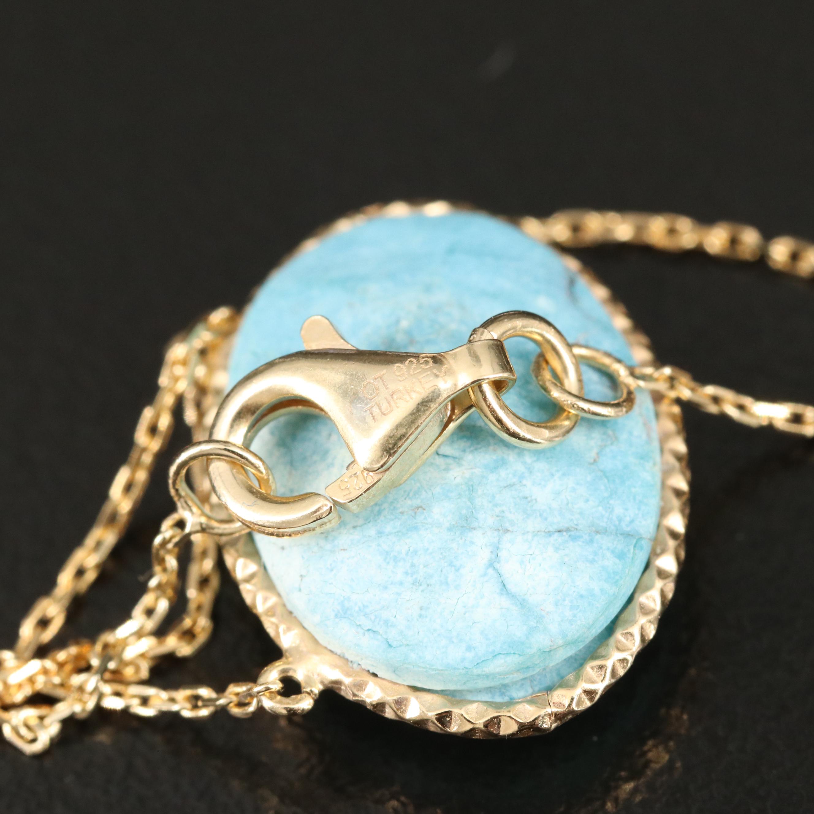 Sterling Turquoise Stationary Necklace