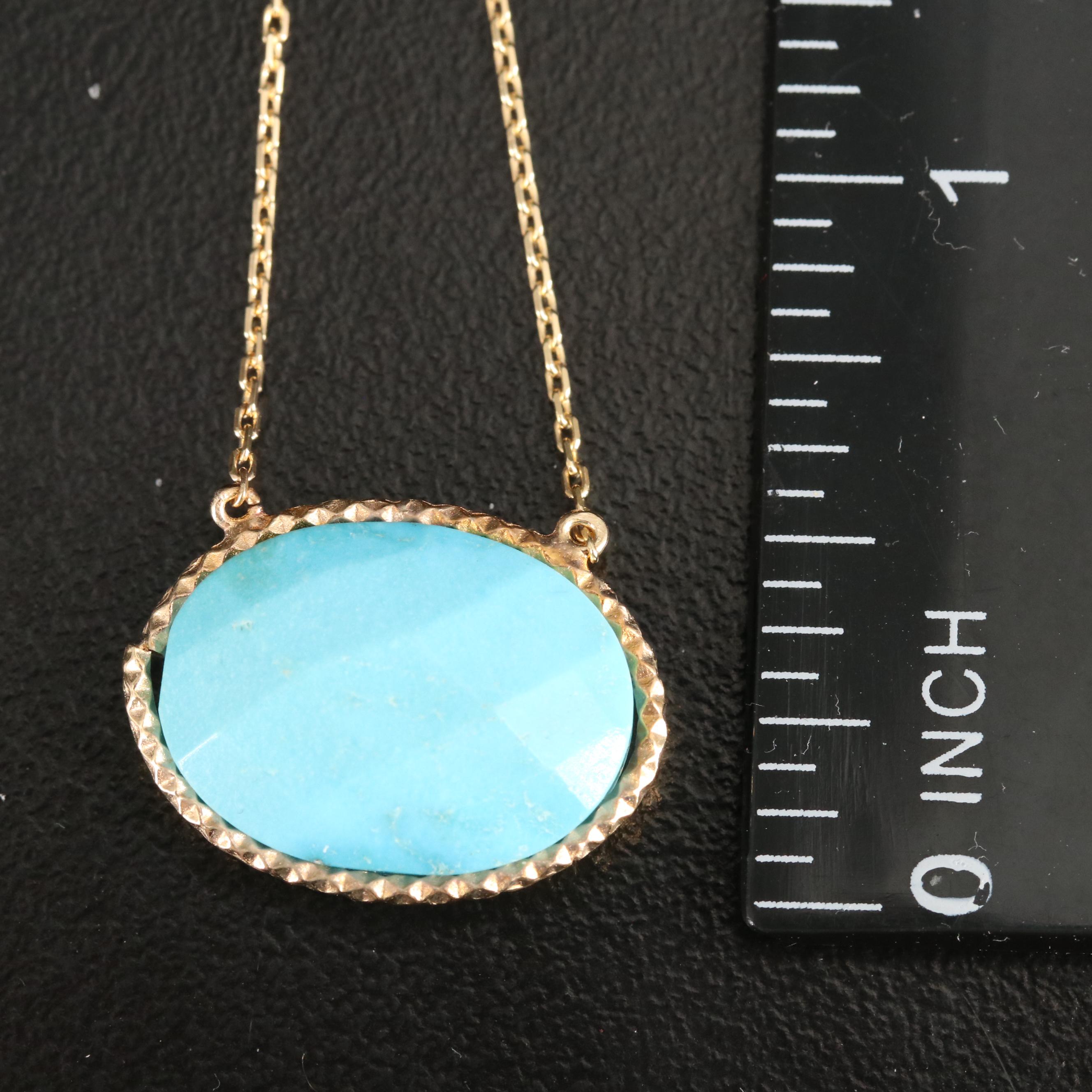 Sterling Turquoise Stationary Necklace