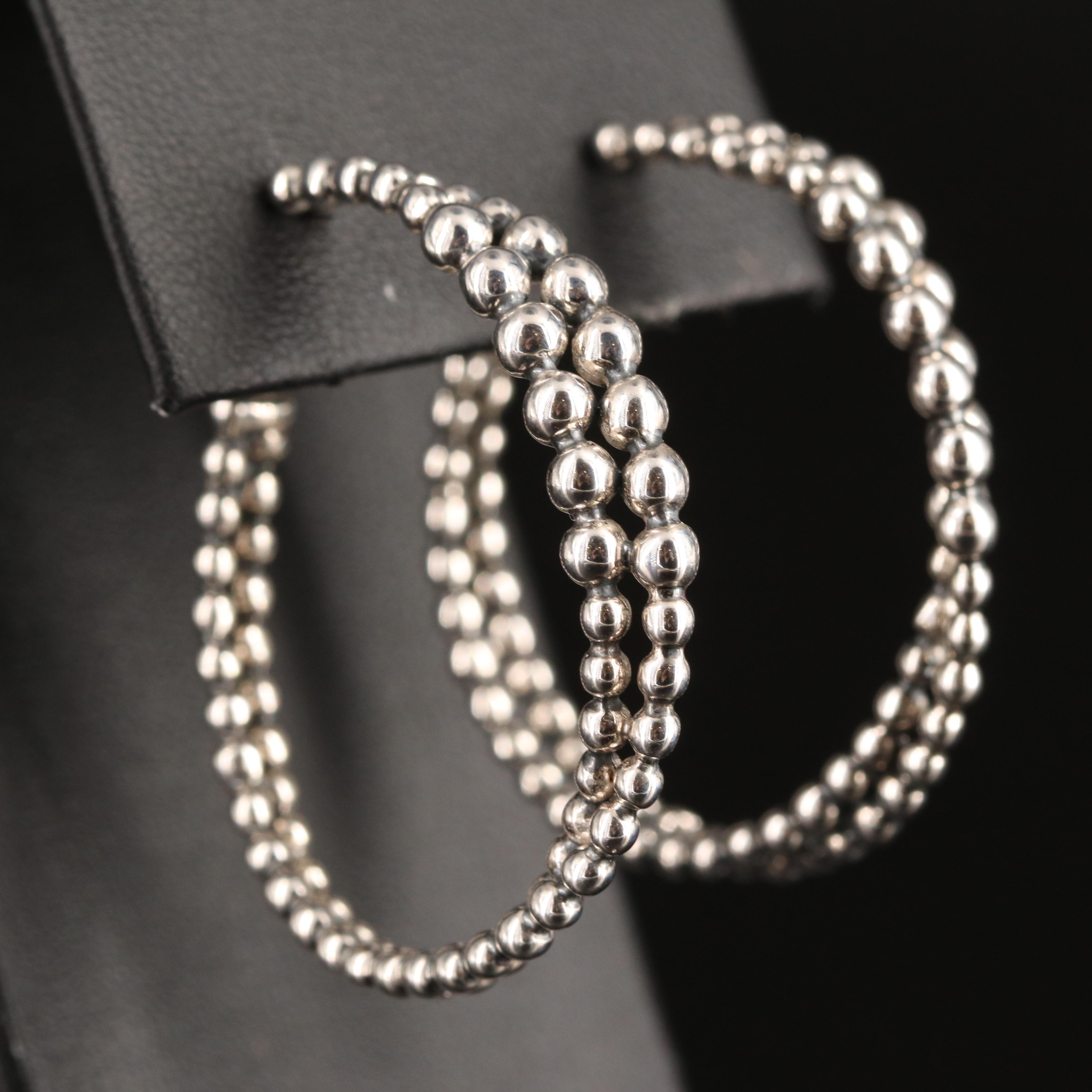 Michael Dawkins Sterling Double Hoop Earrings