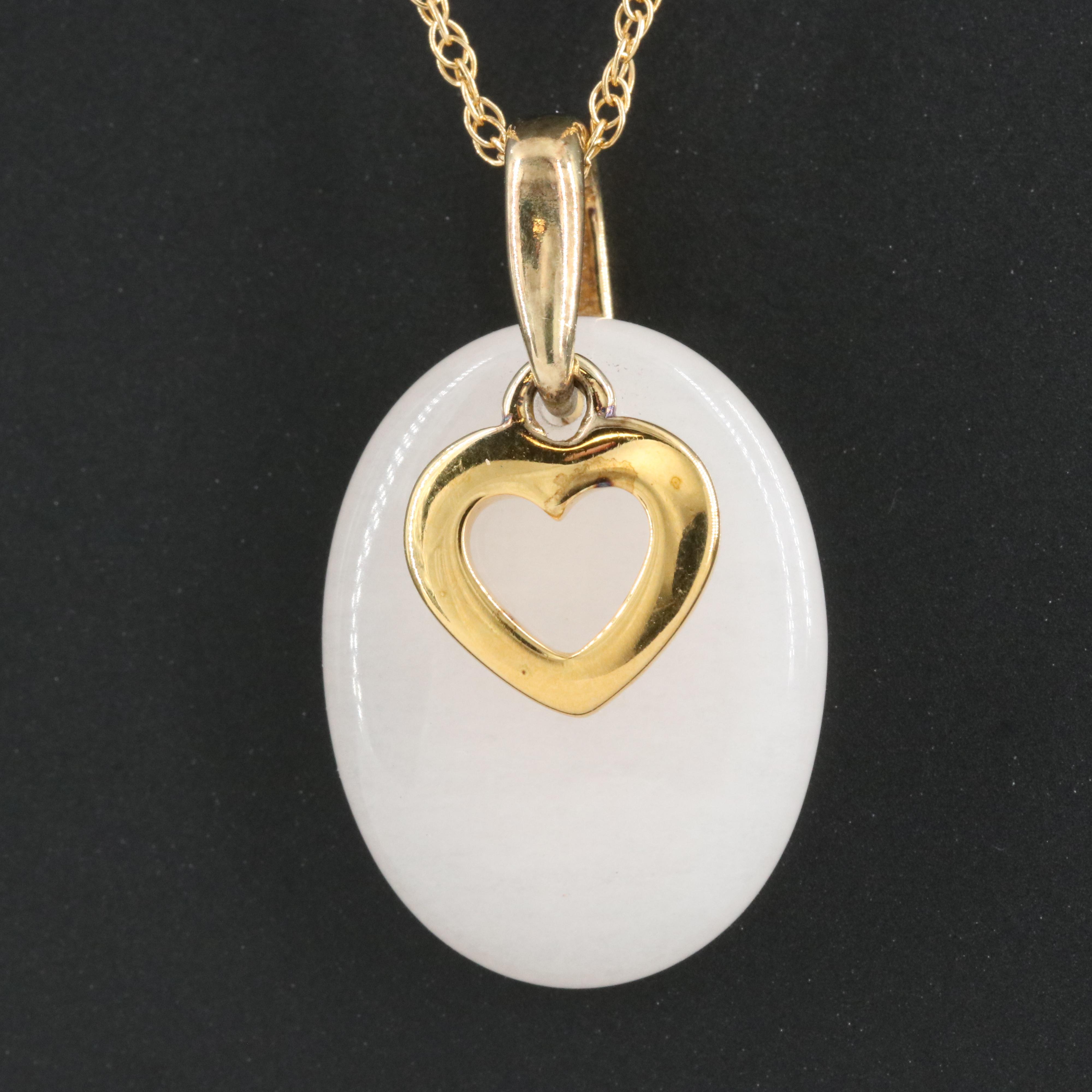 Sterling Quartzite Heart Pendant Necklace