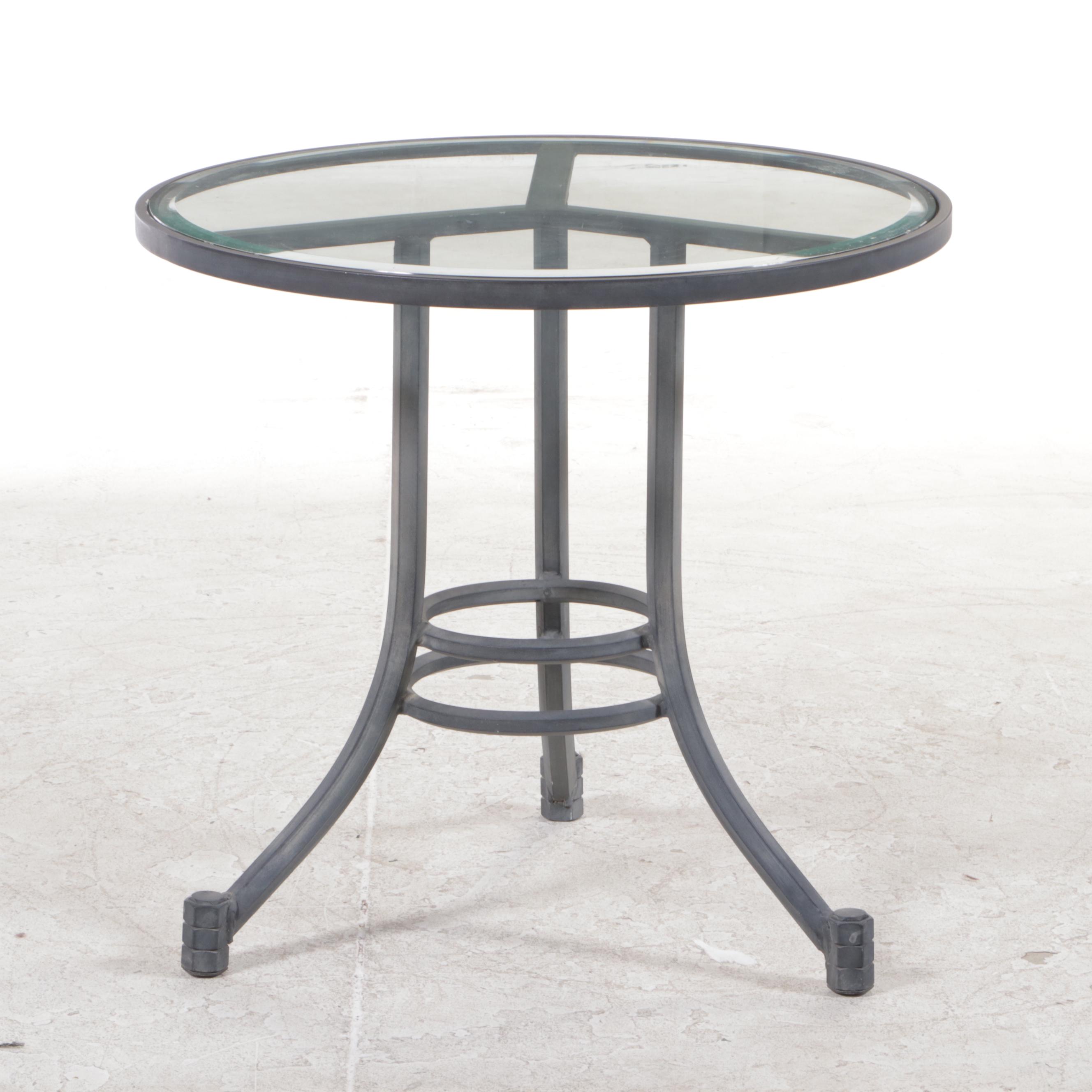 Four-Piece Patinated Aluminum Patio Furniture Set, Including Pompeii