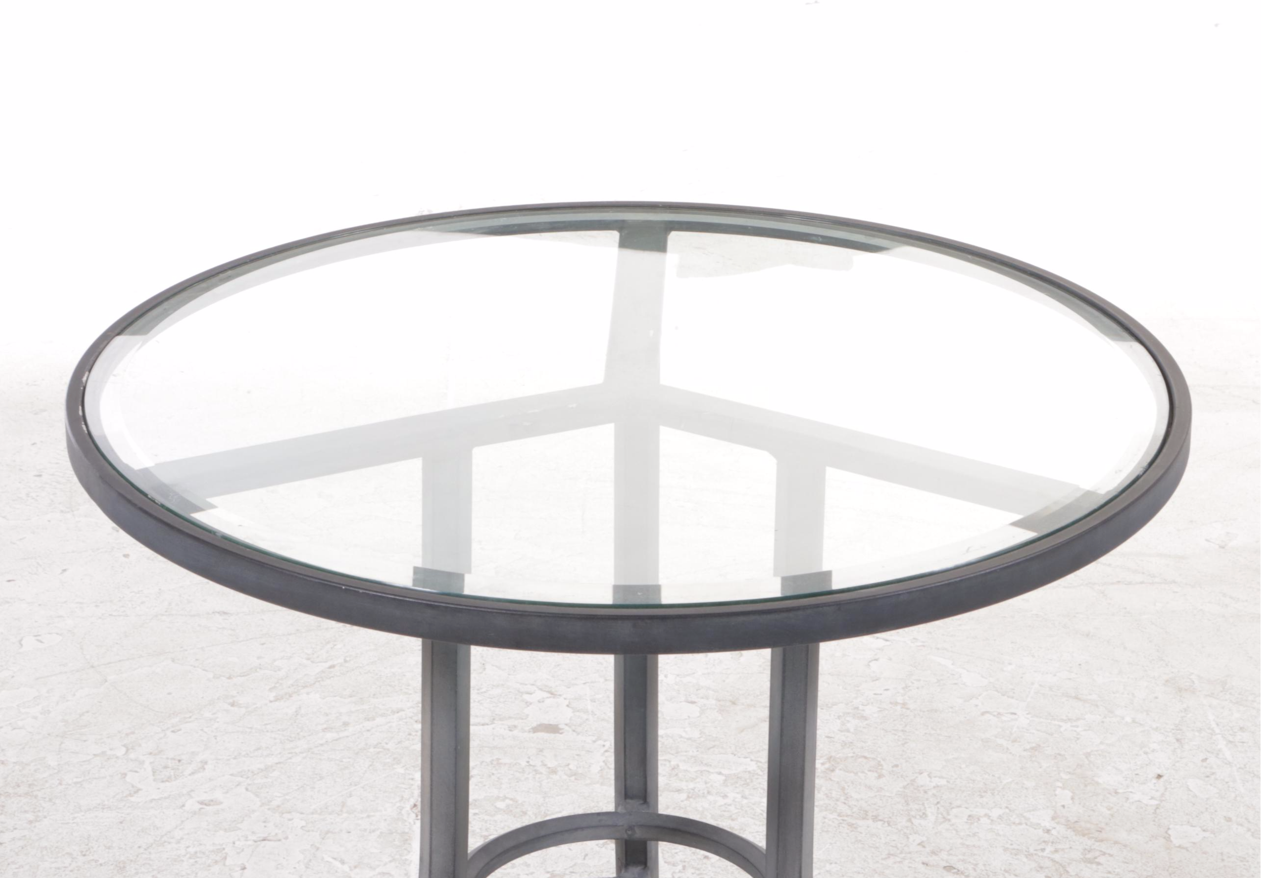 Four-Piece Patinated Aluminum Patio Furniture Set, Including Pompeii