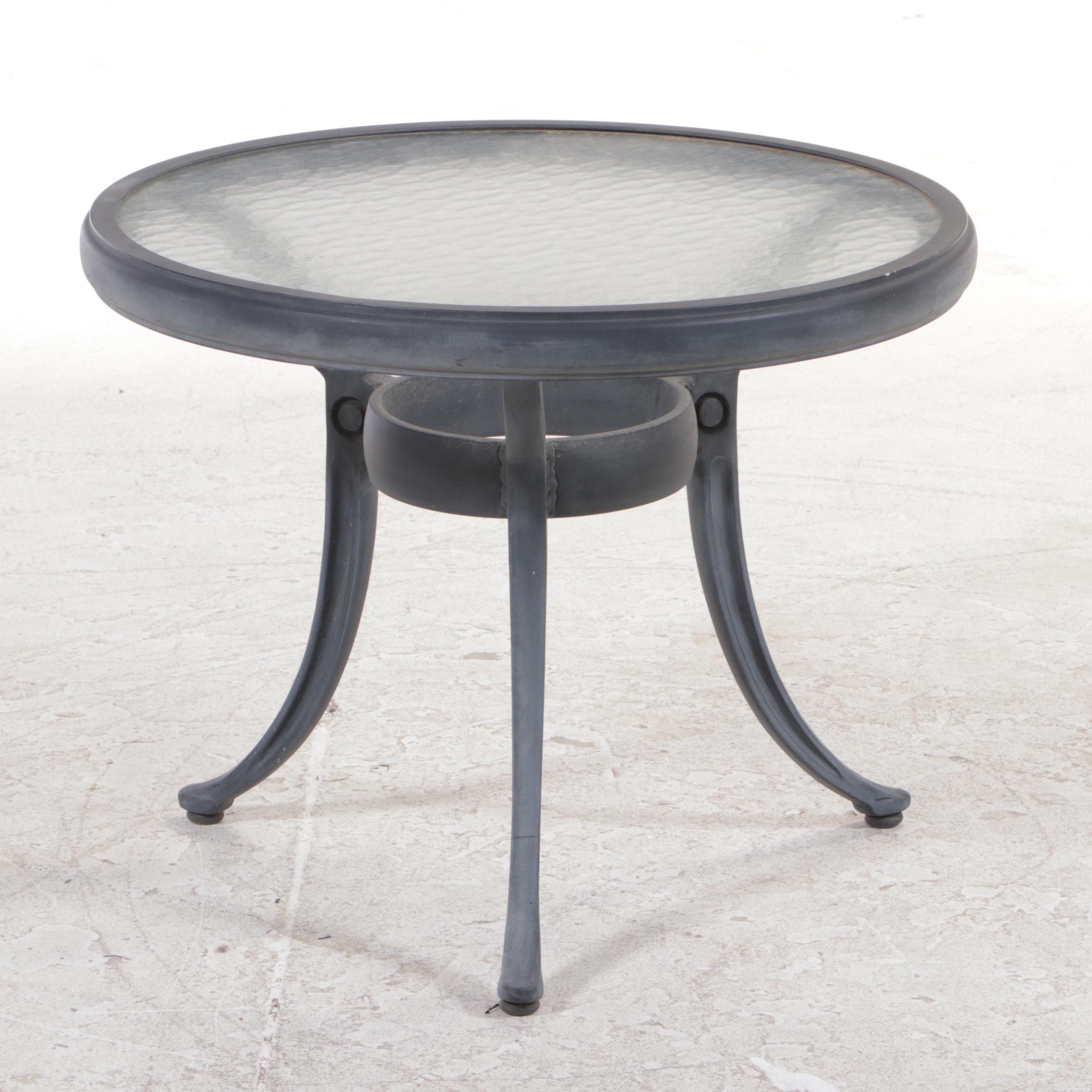 Four-Piece Patinated Aluminum Patio Furniture Set, Including Pompeii