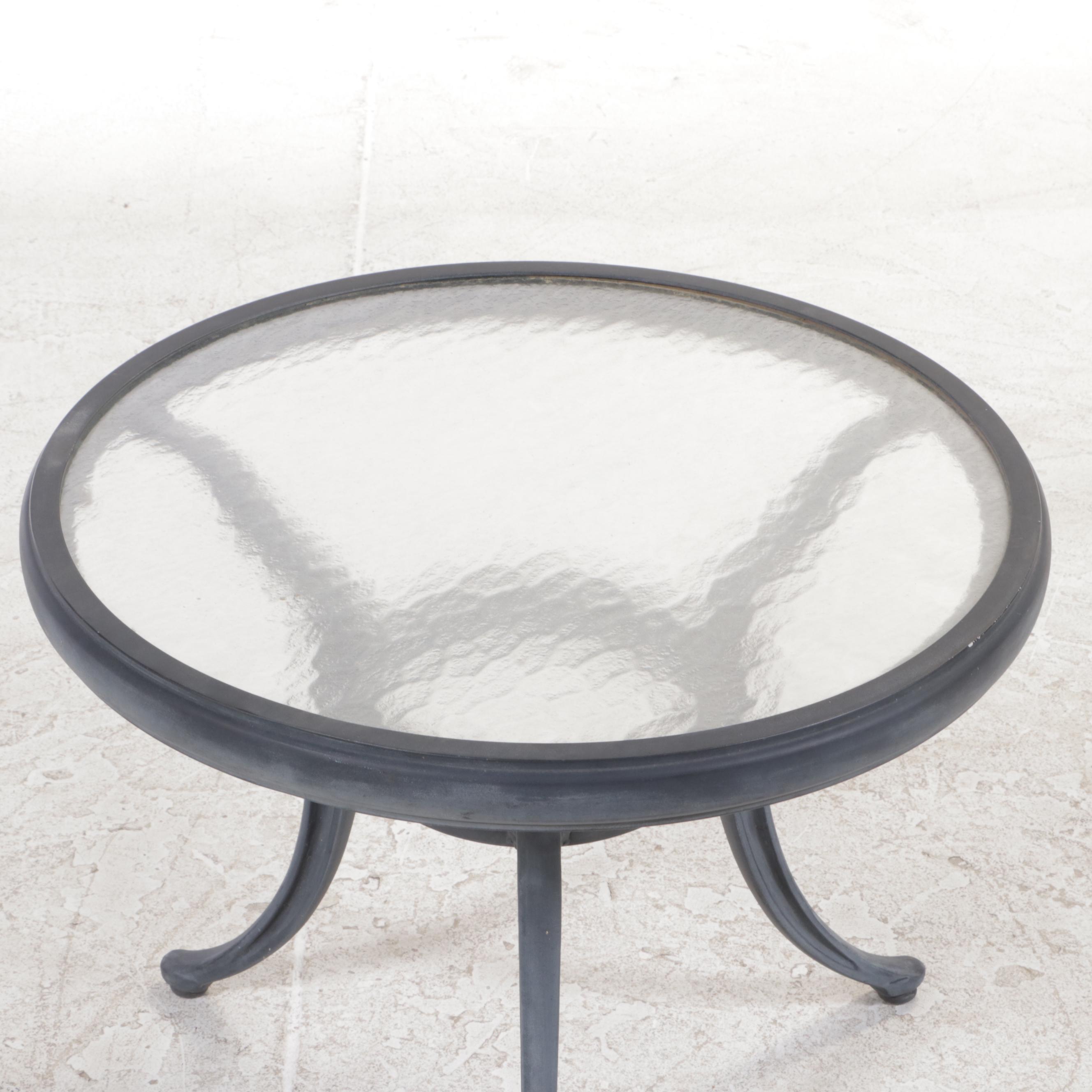 Four-Piece Patinated Aluminum Patio Furniture Set, Including Pompeii