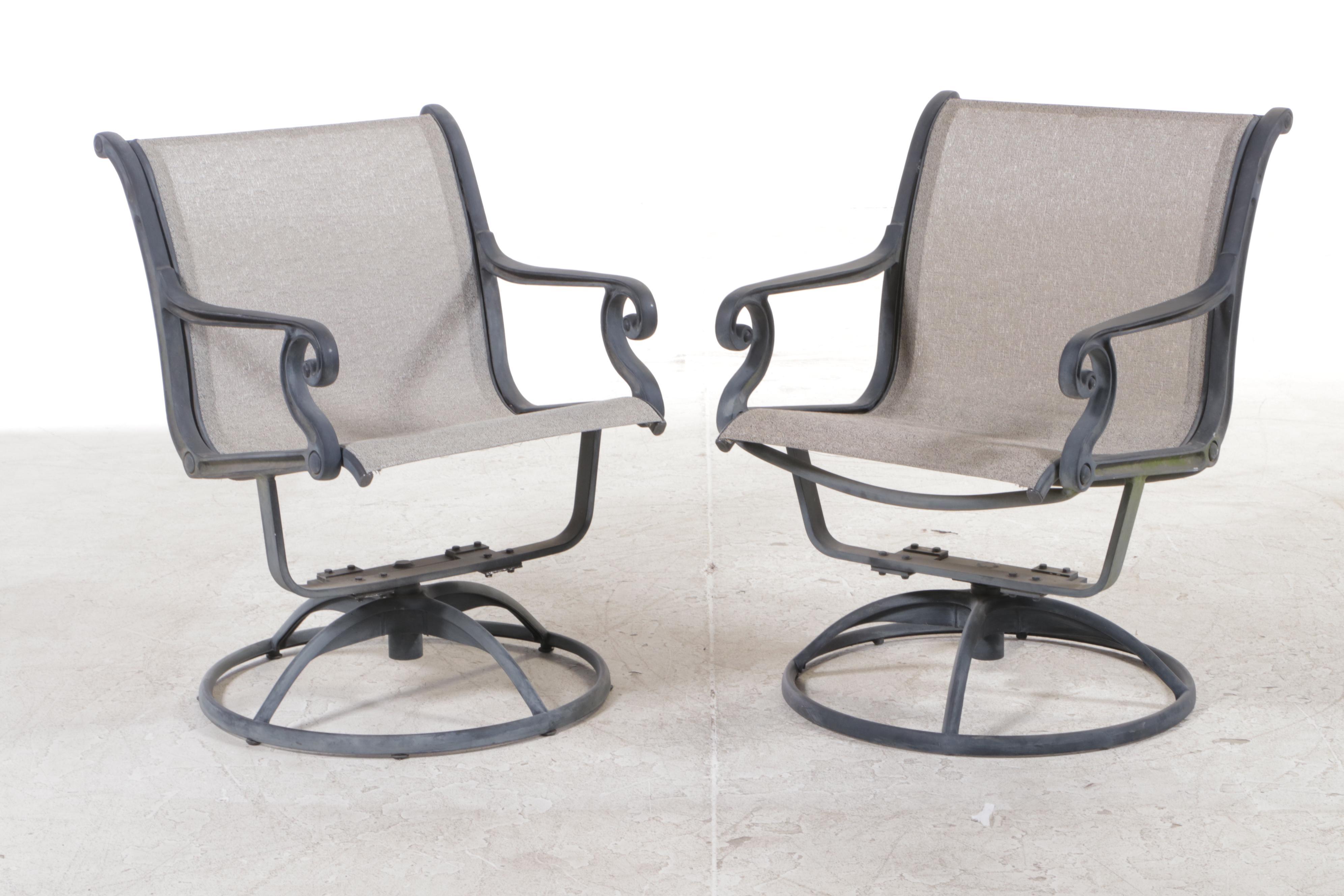 Four-Piece Patinated Aluminum Patio Furniture Set, Including Pompeii