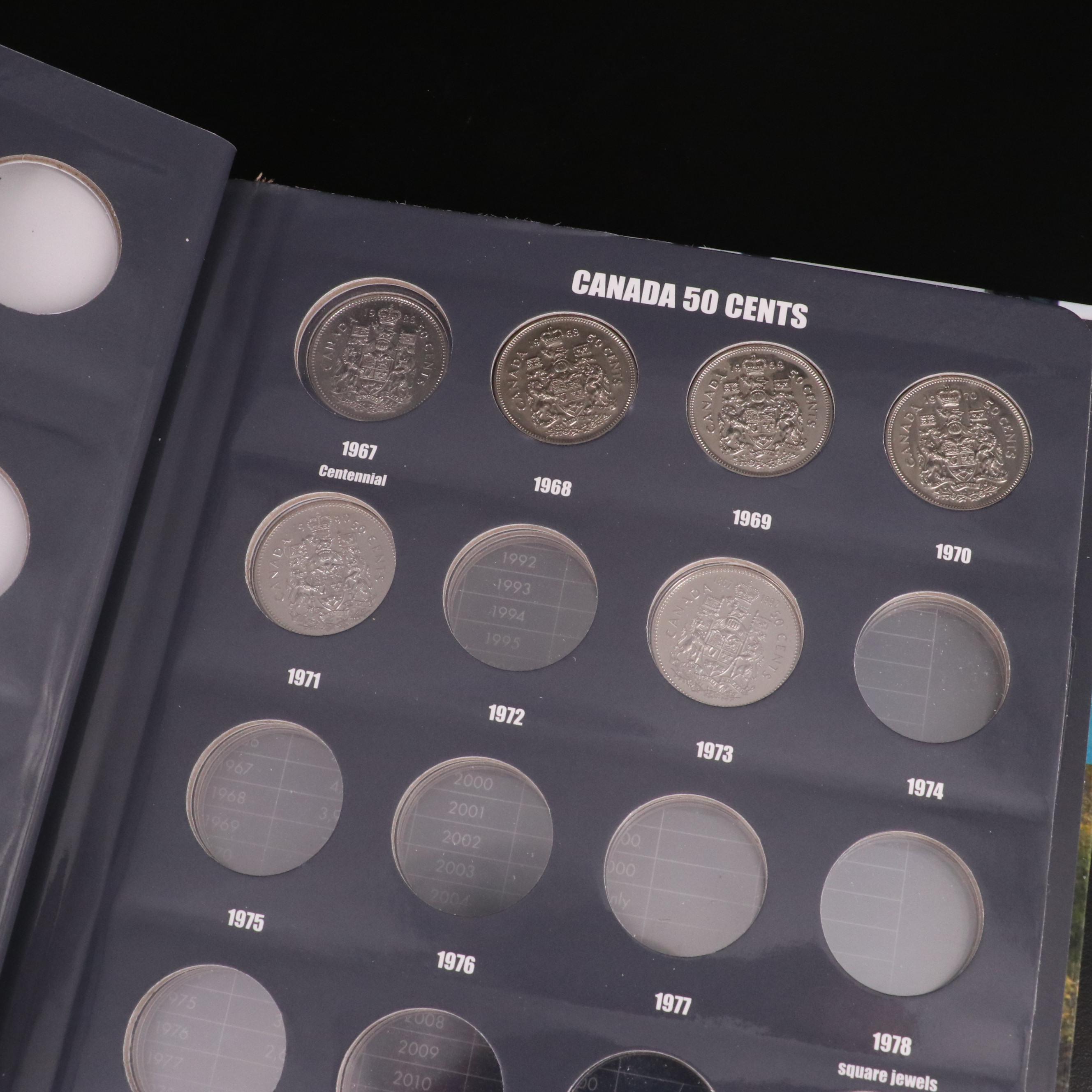 Canadian Coin Collection in Five Different Lighthouse Albums