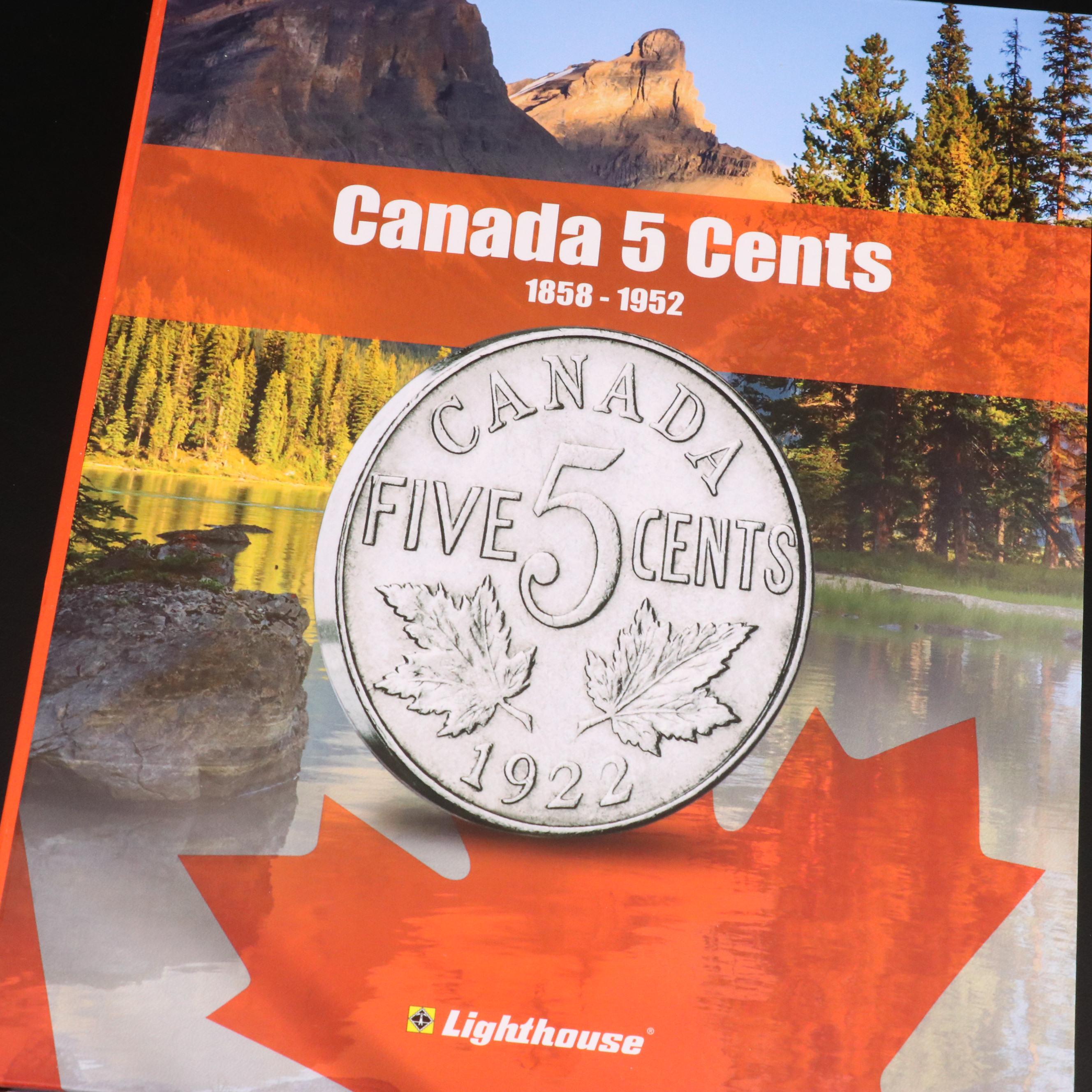 Canadian Coin Collection in Five Different Lighthouse Albums