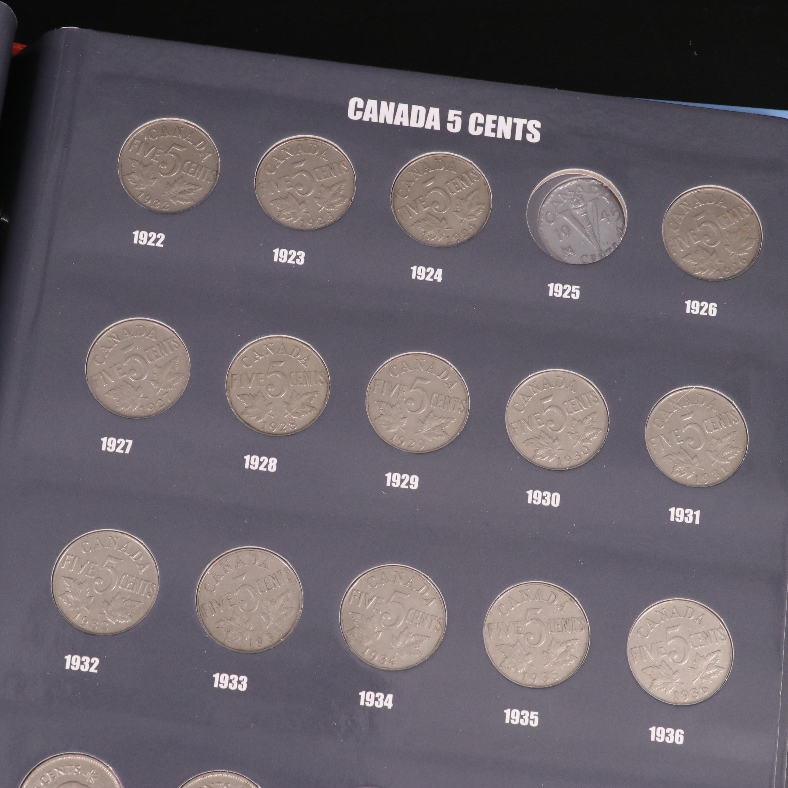 Canadian Coin Collection in Five Different Lighthouse Albums