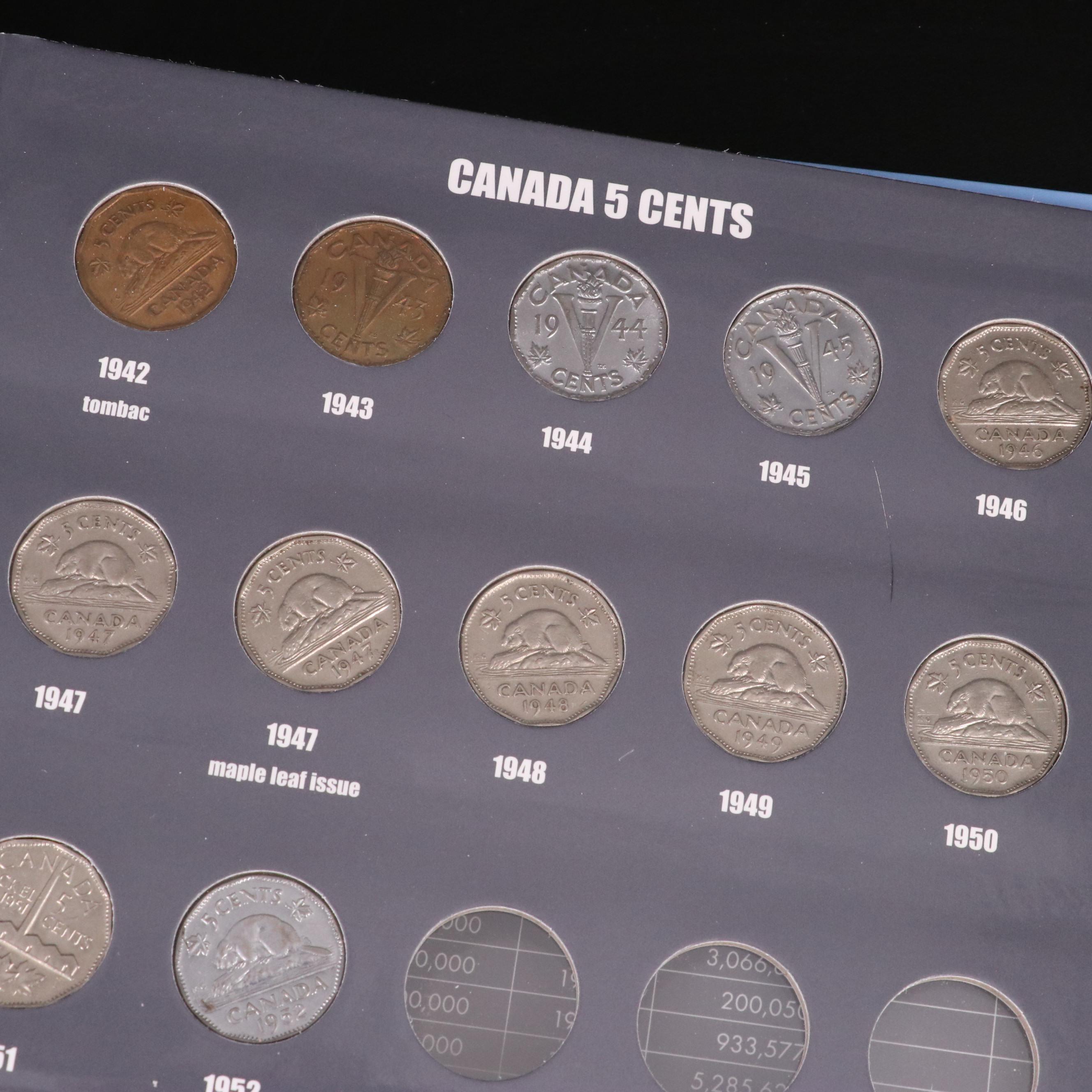 Canadian Coin Collection in Five Different Lighthouse Albums