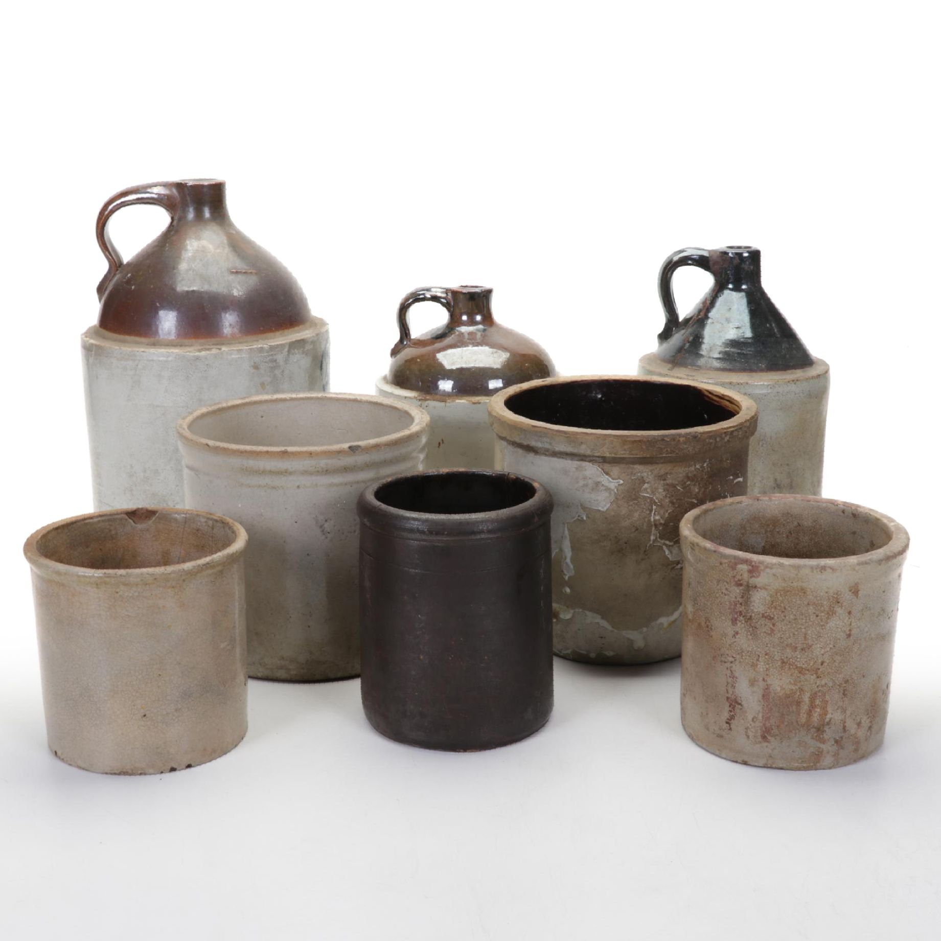 Salt Glazed Stoneware Crocks and Jugs, Antique