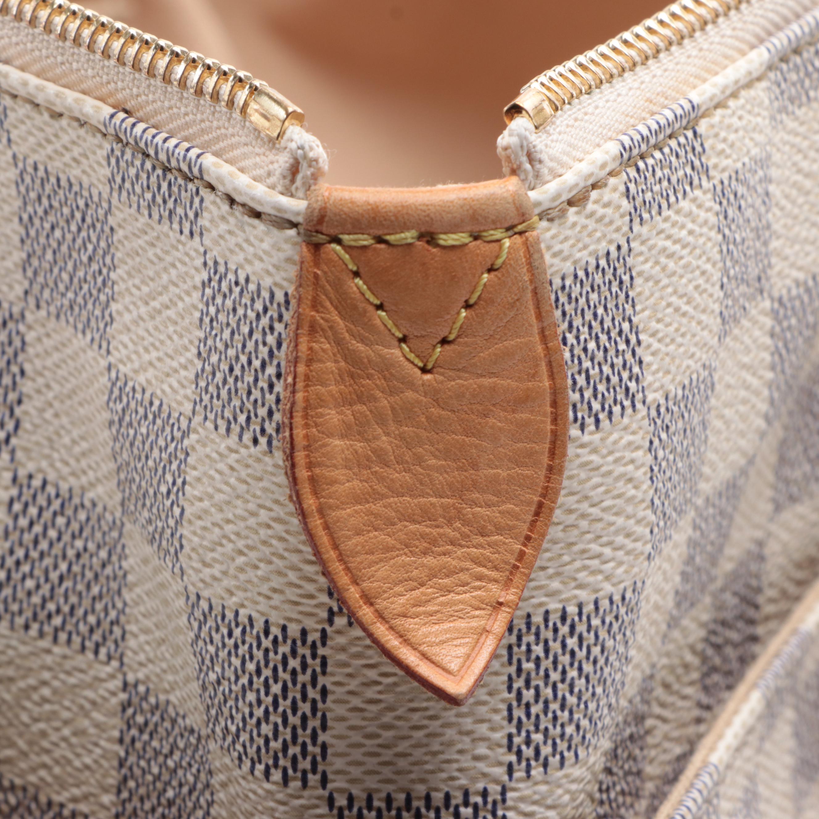 Louis Vuitton Totally PM Bag in Damier Azur Canvas and Vachetta Leather