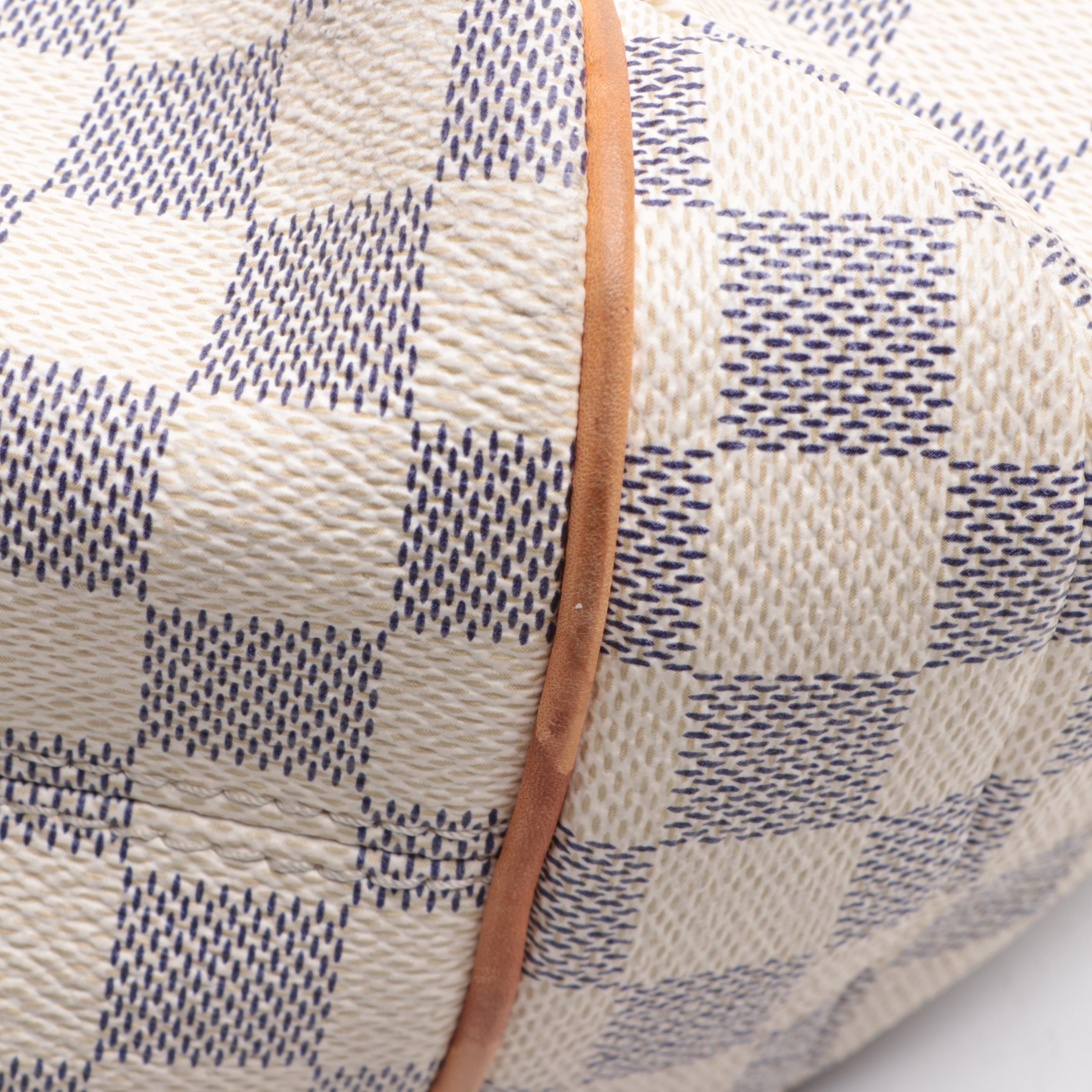 Louis Vuitton Totally PM Bag in Damier Azur Canvas and Vachetta Leather