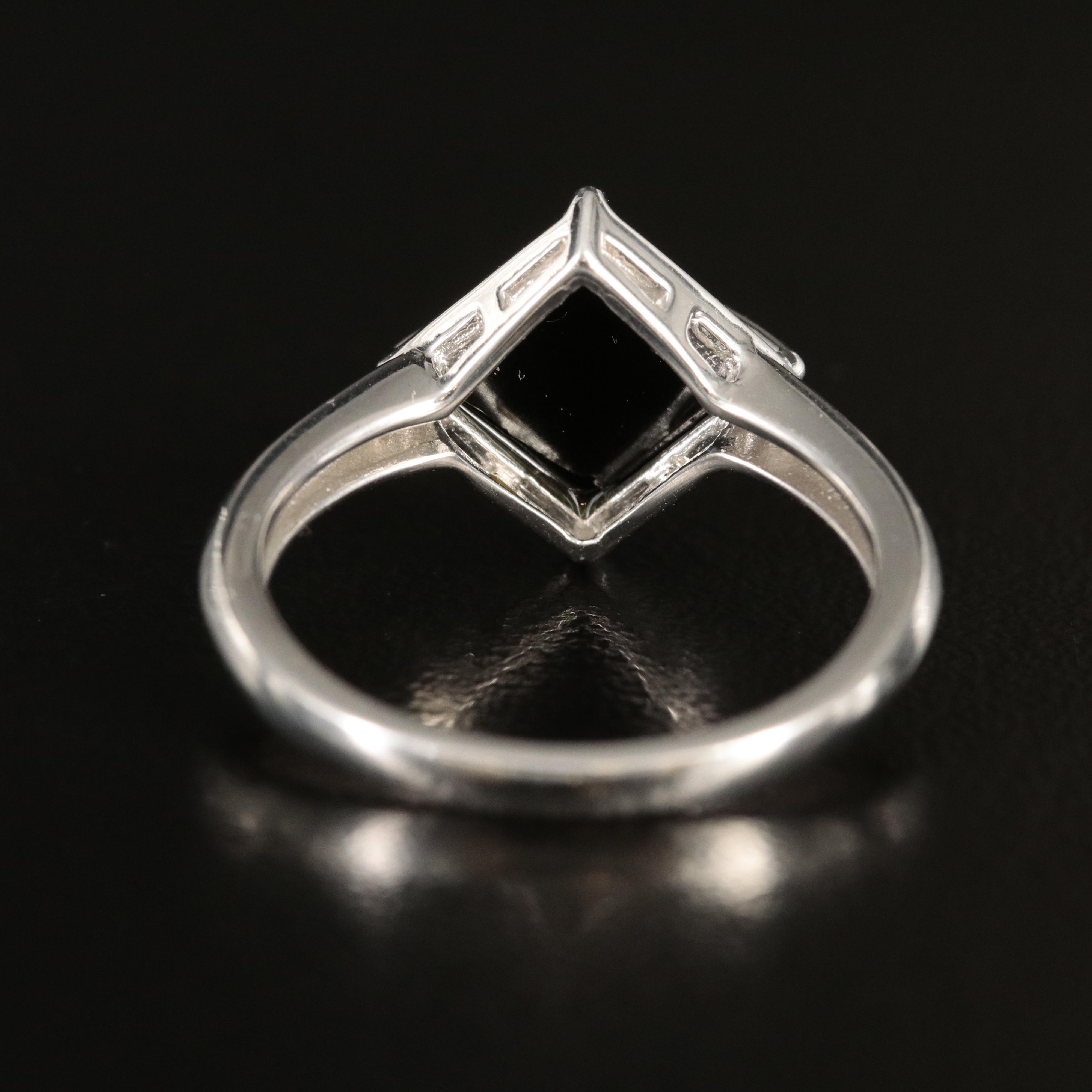 Sterling Faux Black Onyx Pyramid Ring