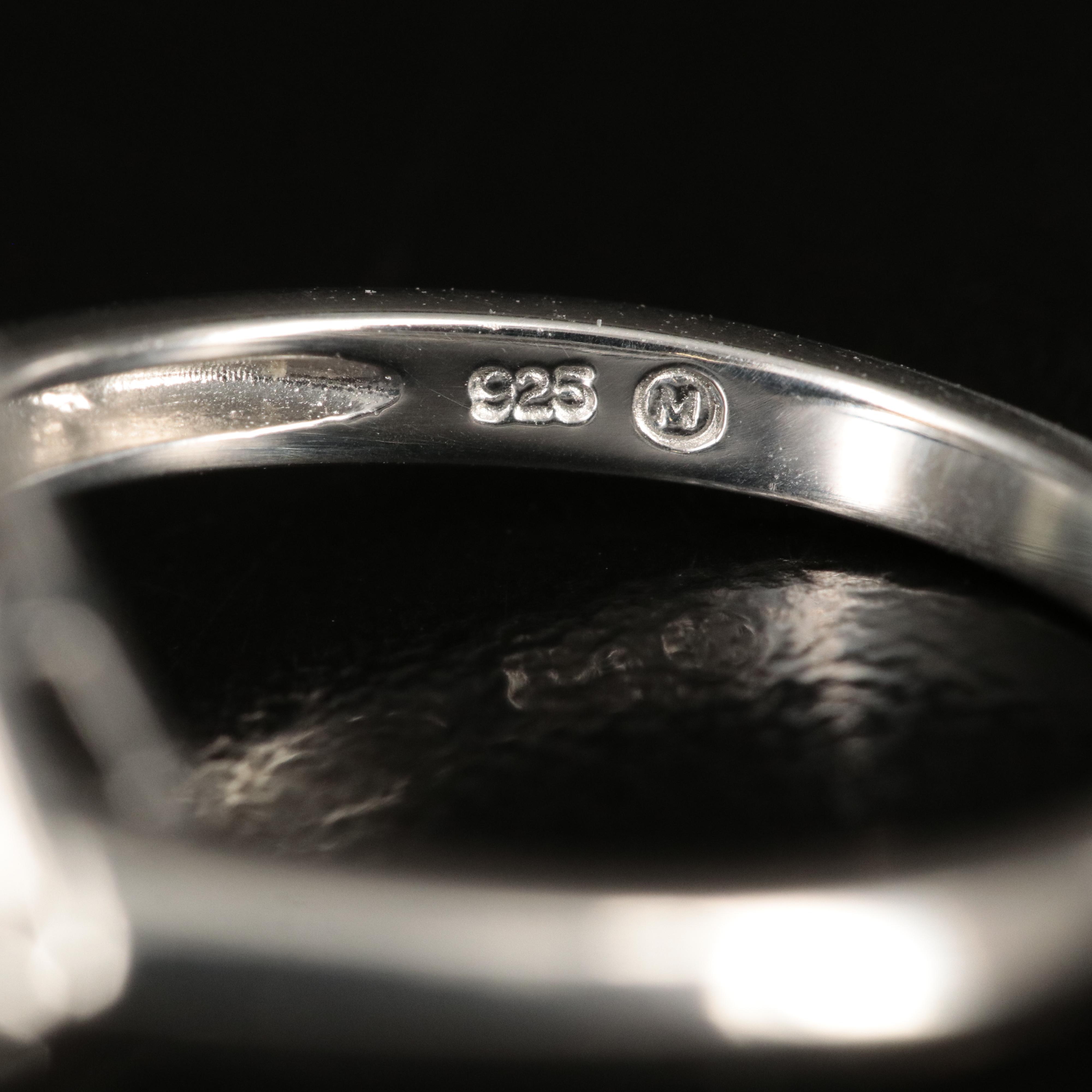 Sterling Faux Black Onyx Pyramid Ring