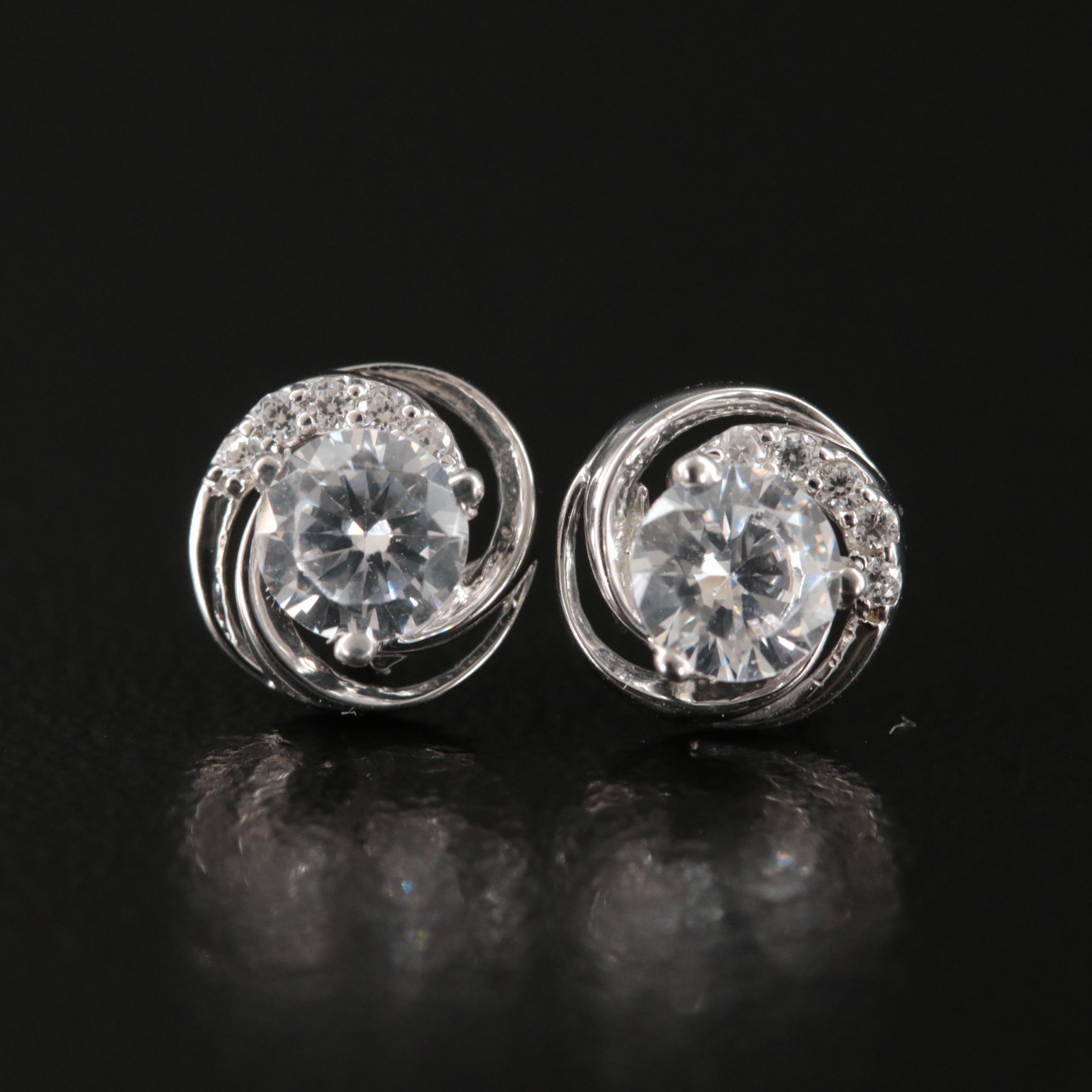 Sterling Cubic Zirconia Stud Earrings