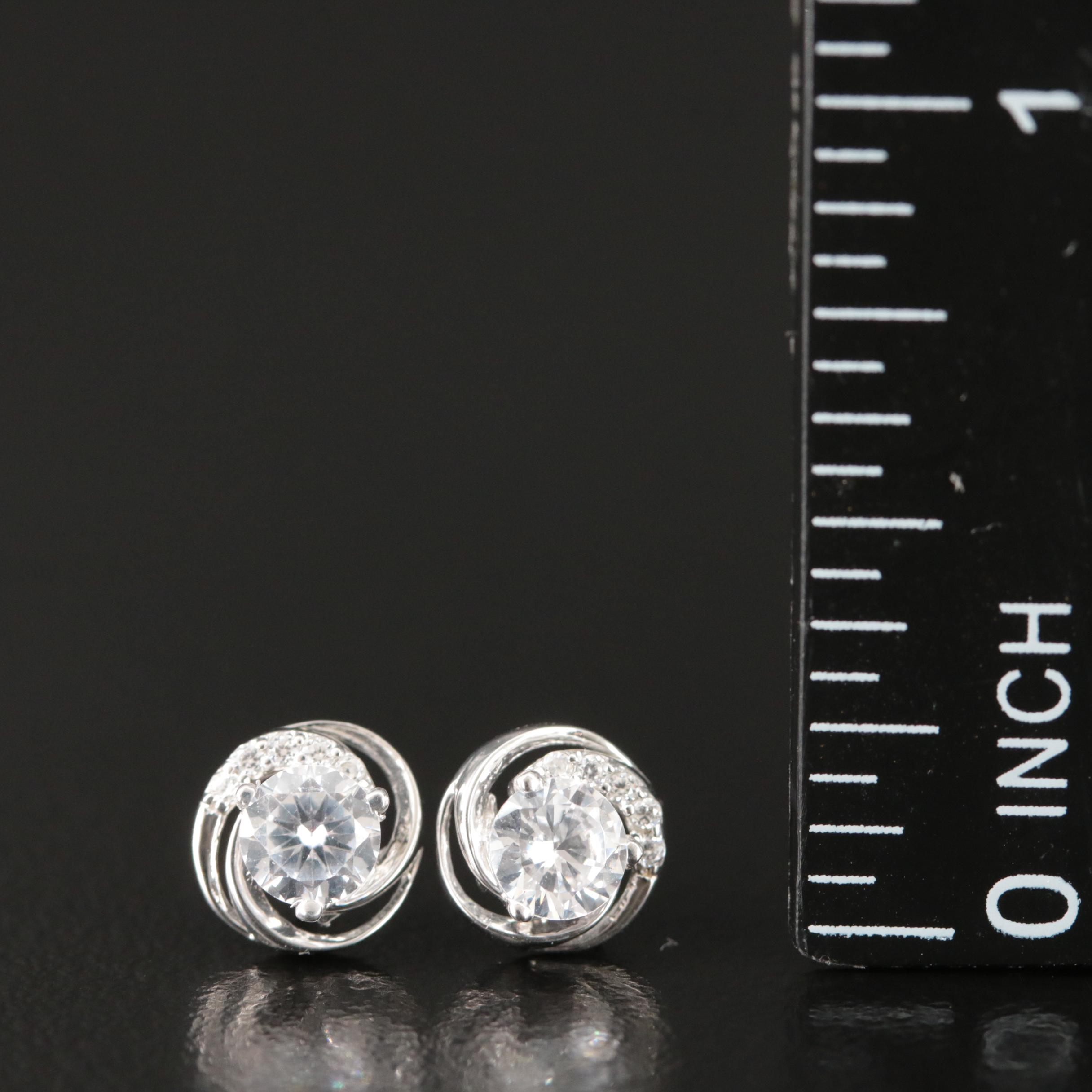 Sterling Cubic Zirconia Stud Earrings
