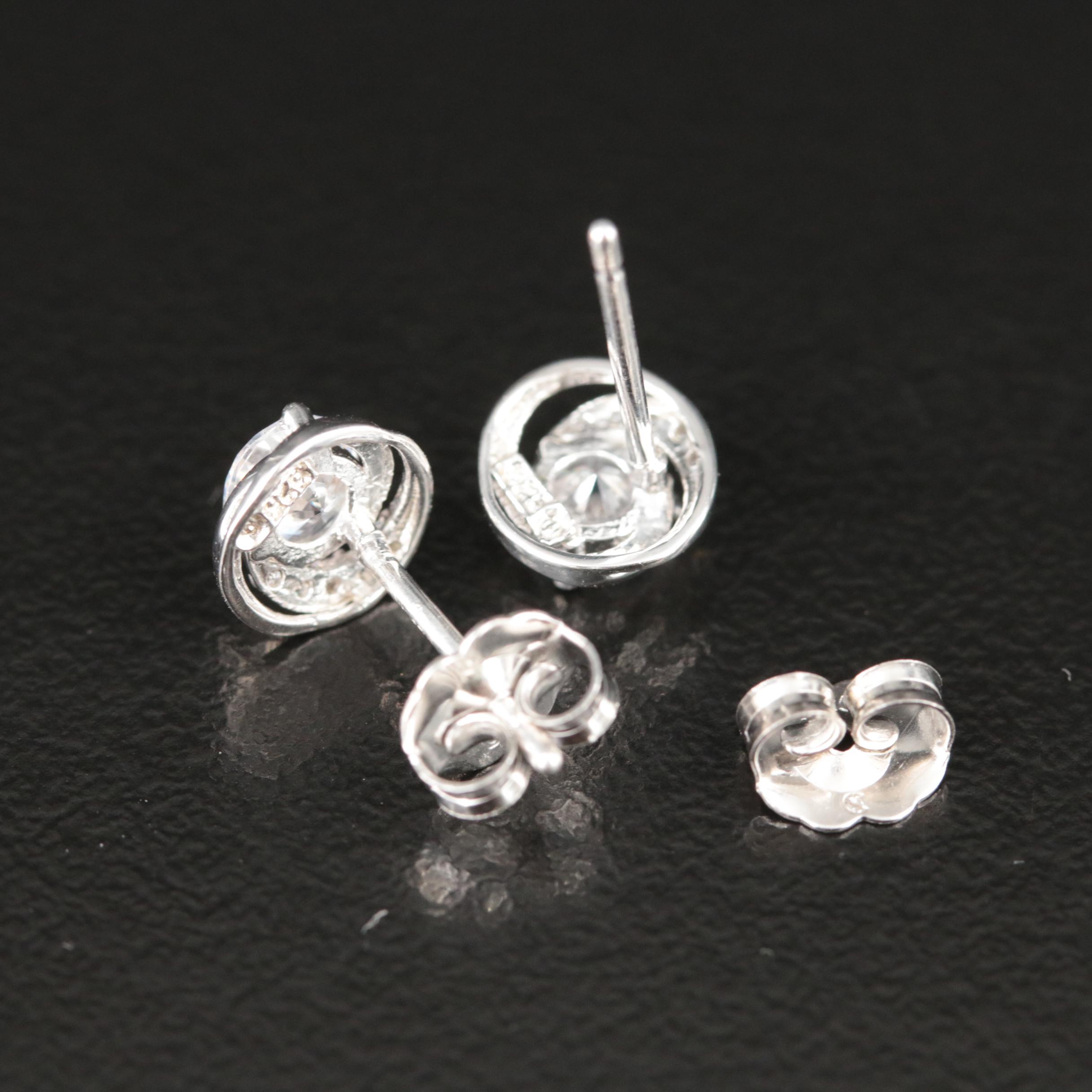 Sterling Cubic Zirconia Stud Earrings