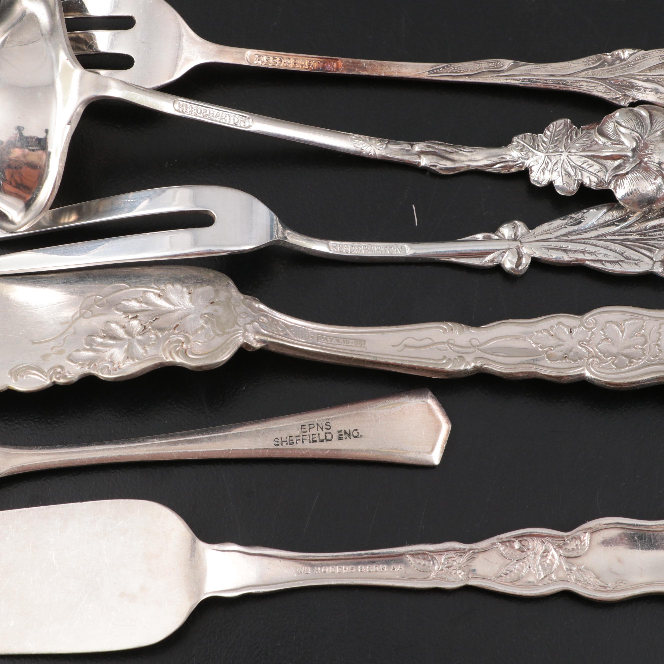 Christofle Silver Plate Skewer with Silver Plate Serving Utensil Collection