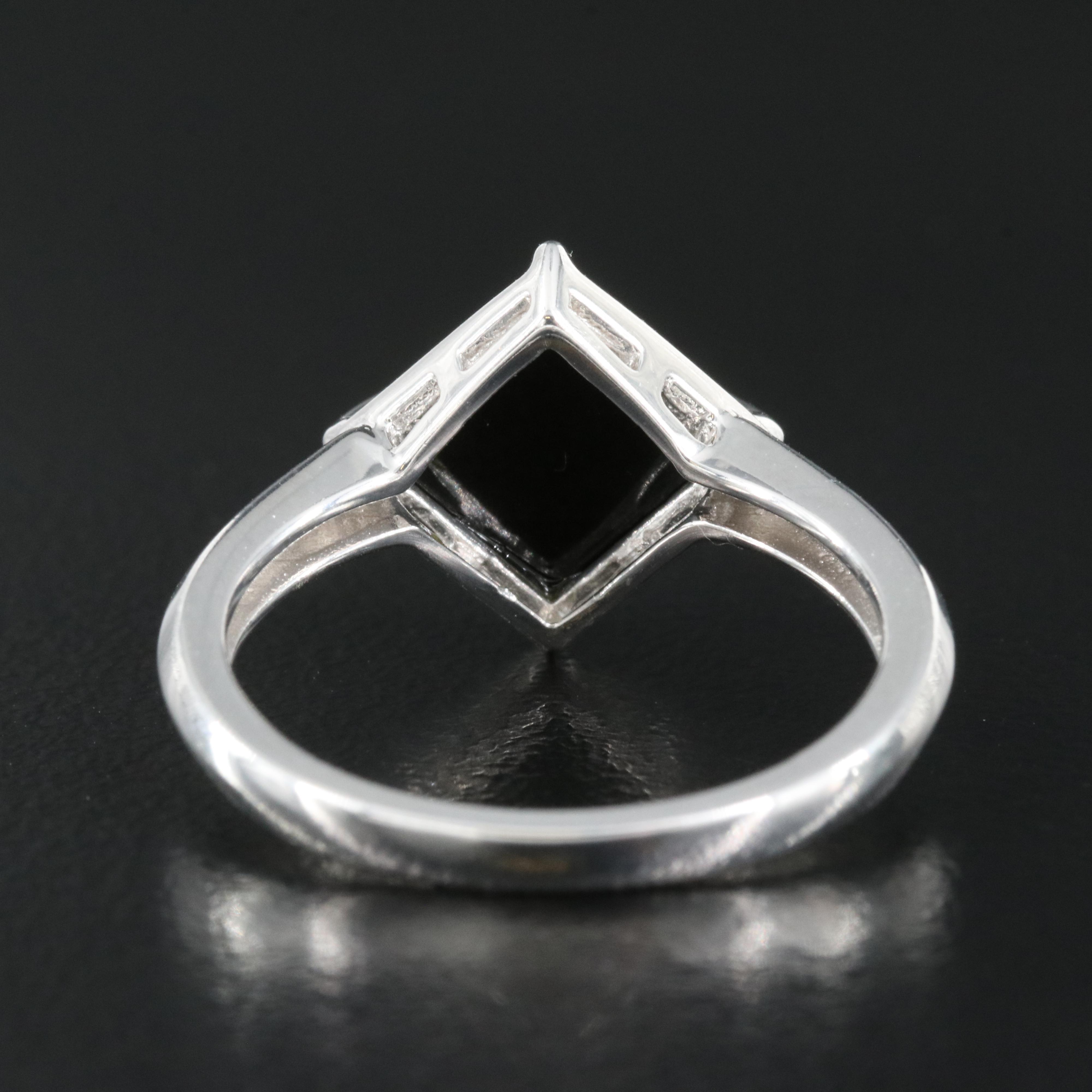 Sterling Faux Black Onyx Pyramid Ring