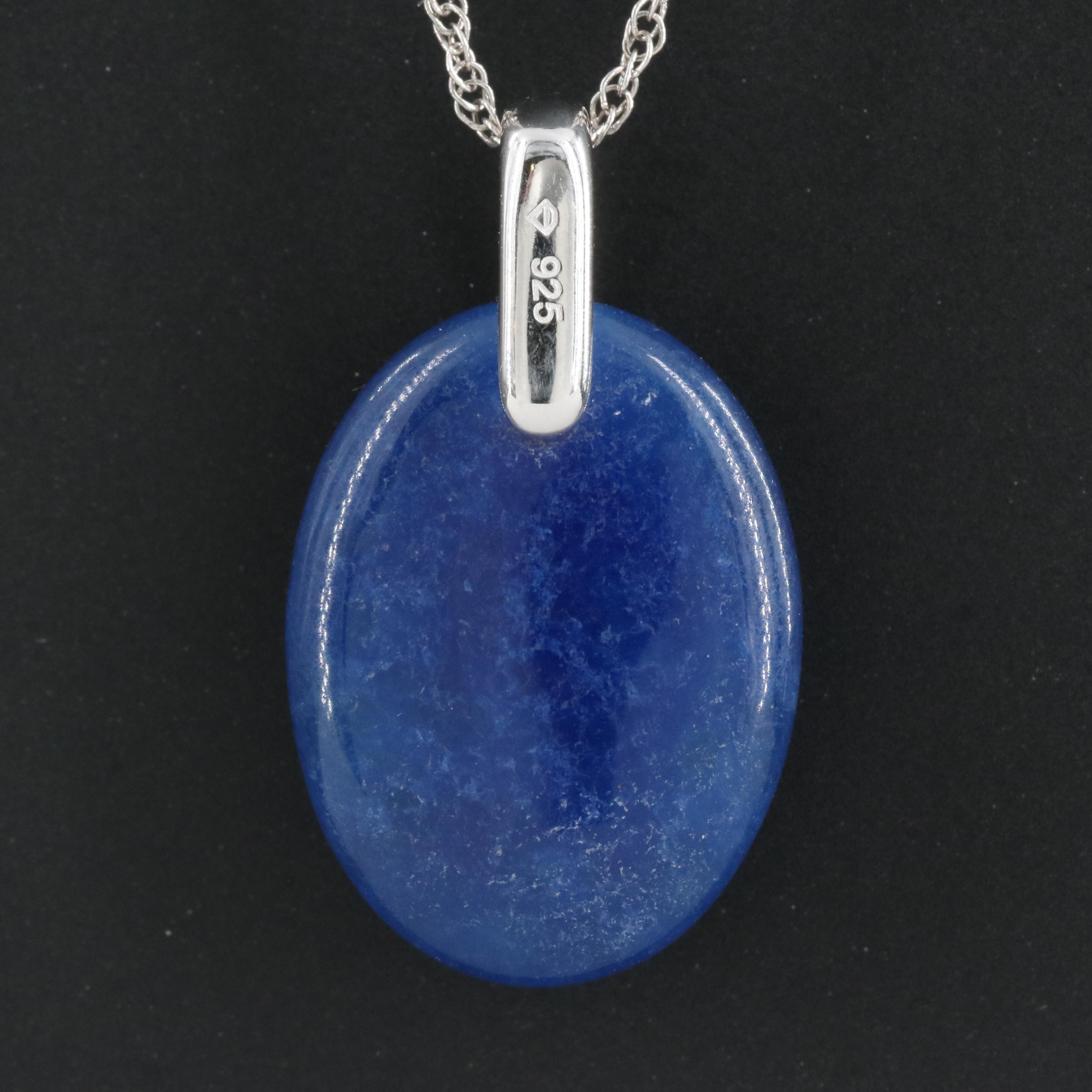 Sterling Quartz Cross Pendant Necklace