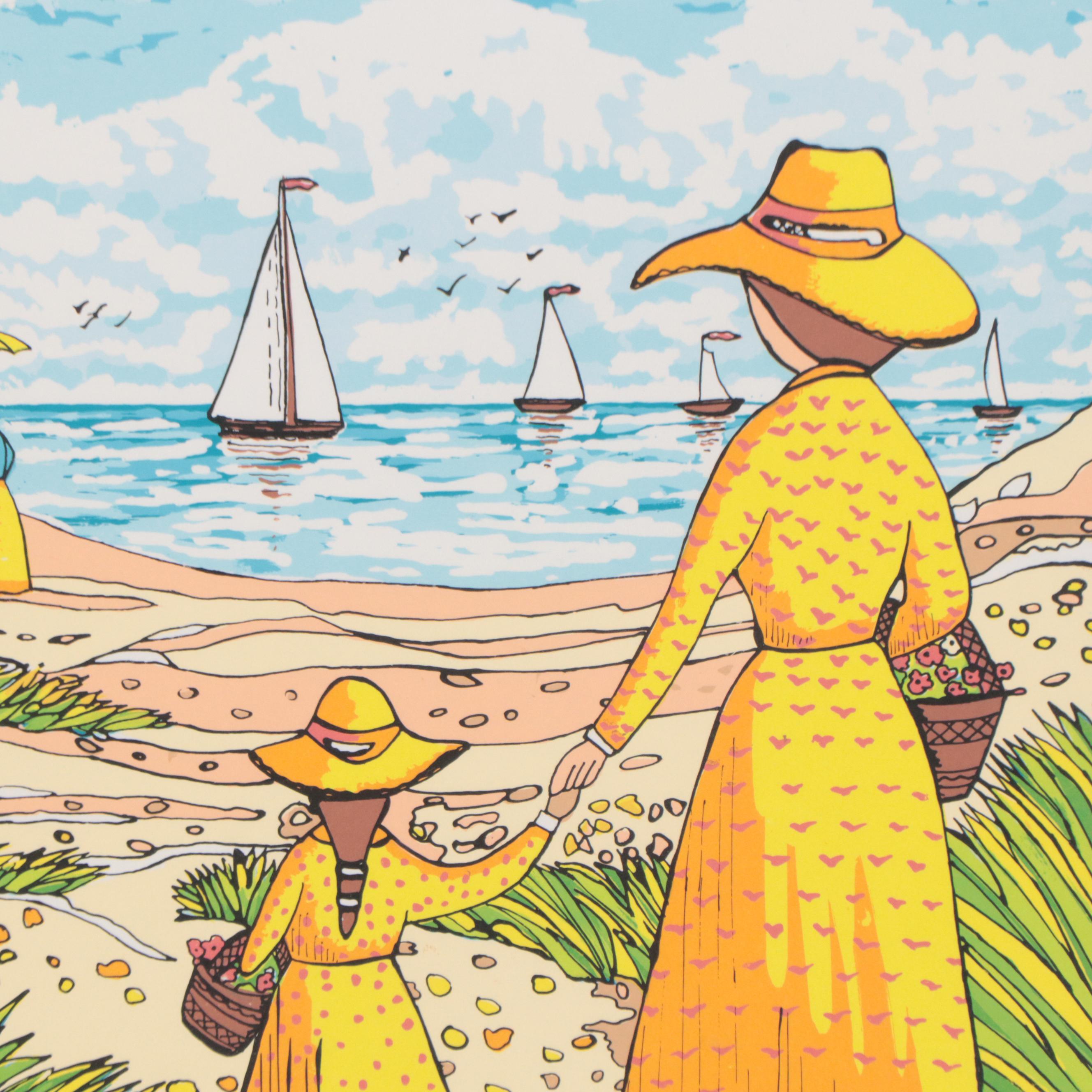 Van Peterson Serigraph "Beach View"