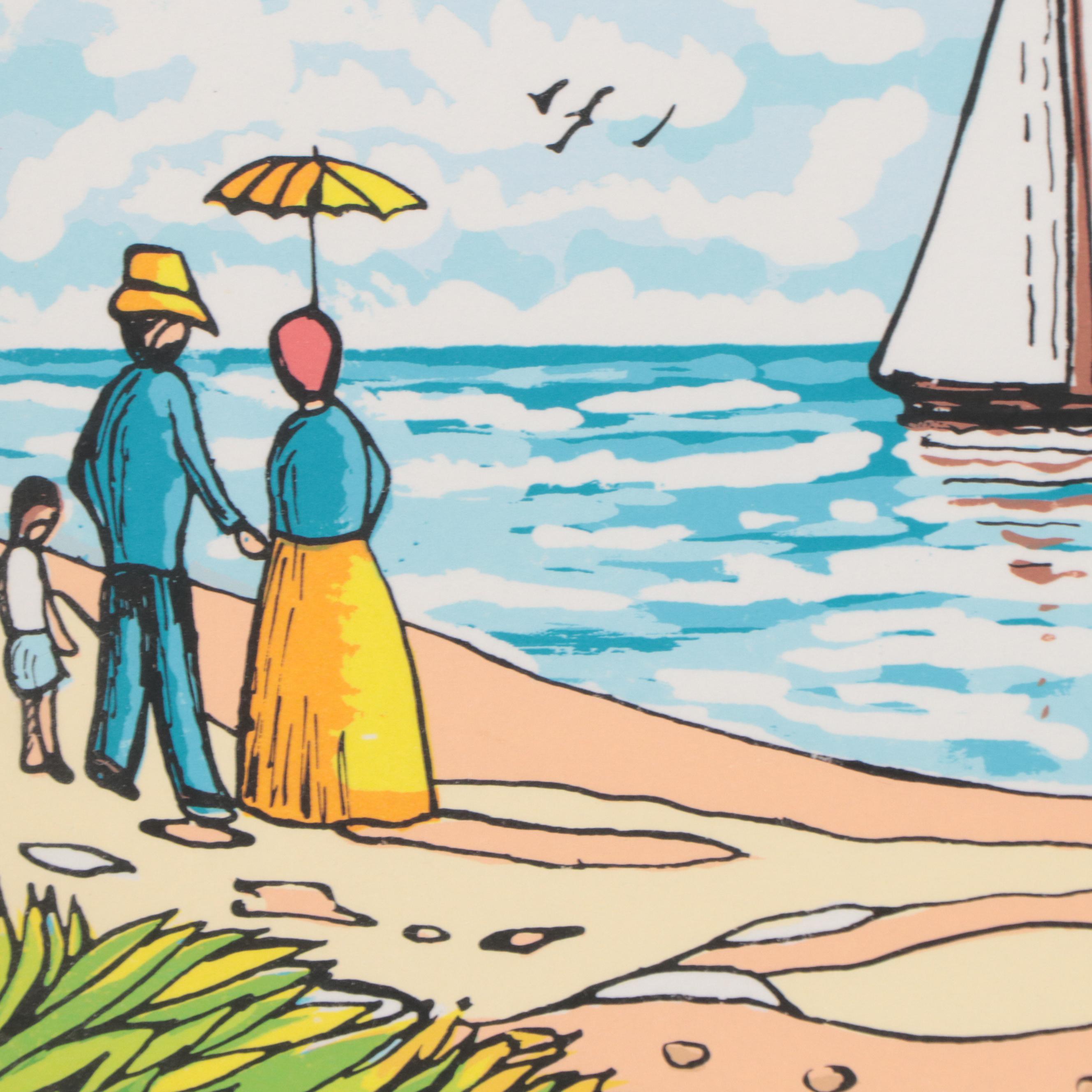 Van Peterson Serigraph "Beach View"