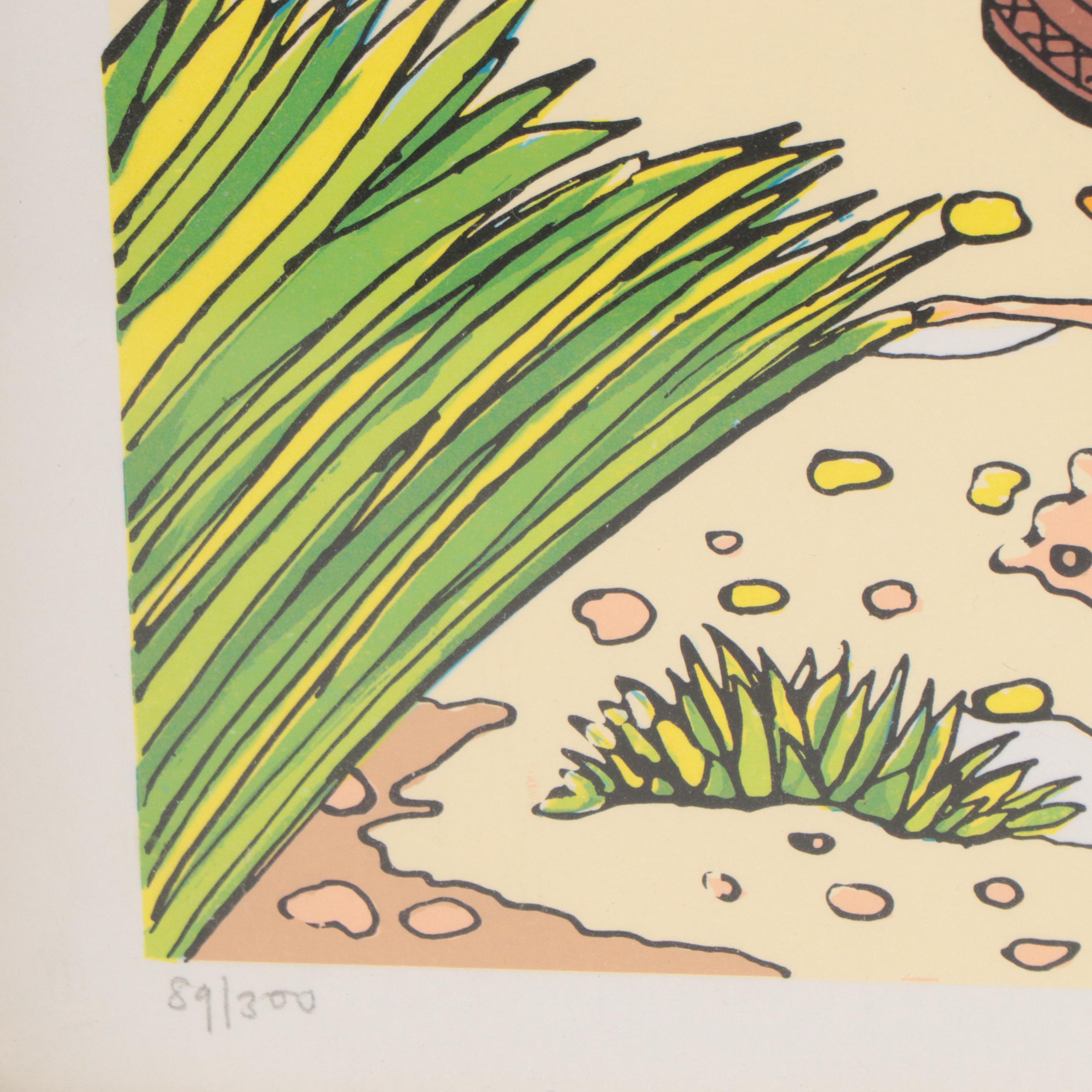 Van Peterson Serigraph "Beach View"