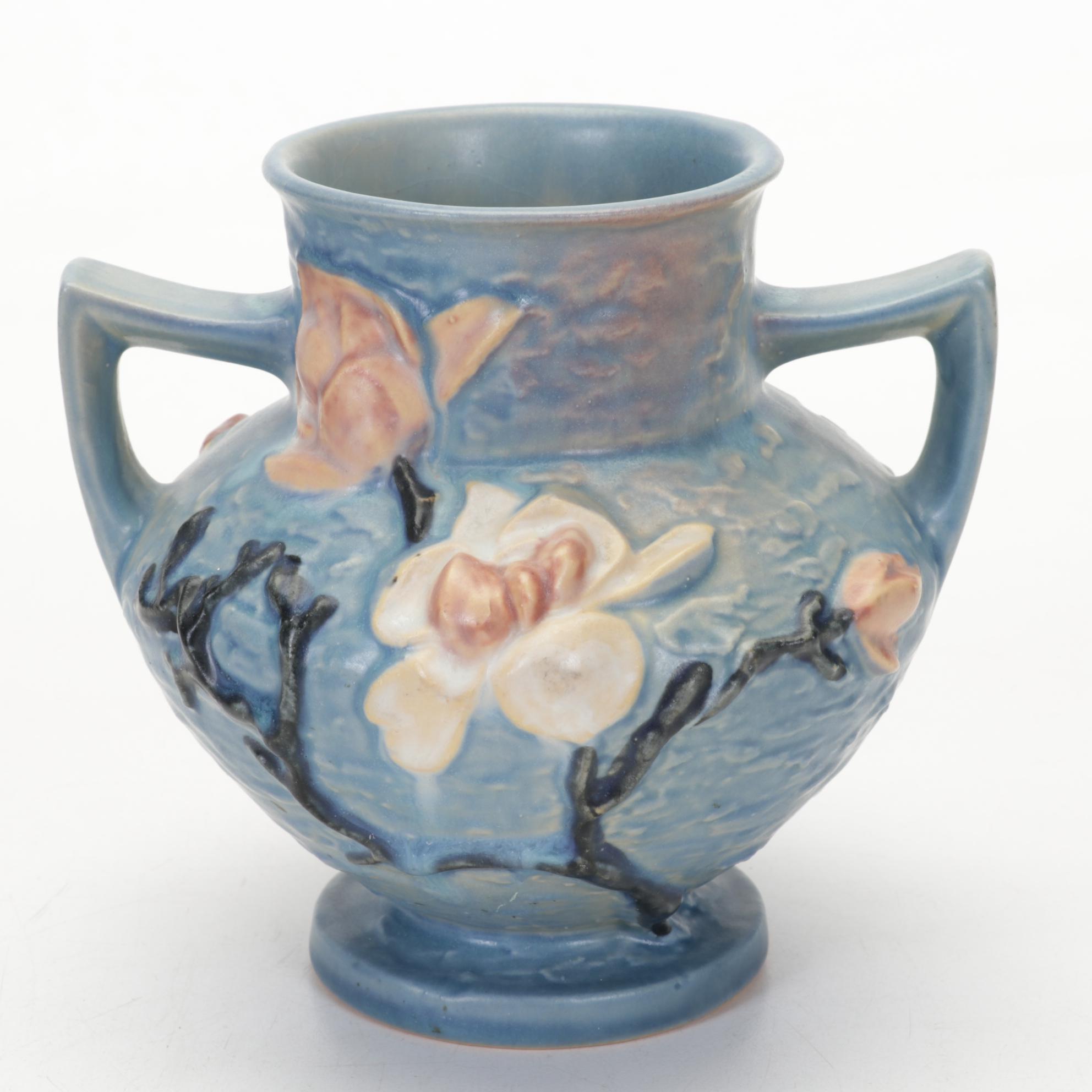 Roseville Dogwood and Waterlily Vases with Hull Pottery Vase