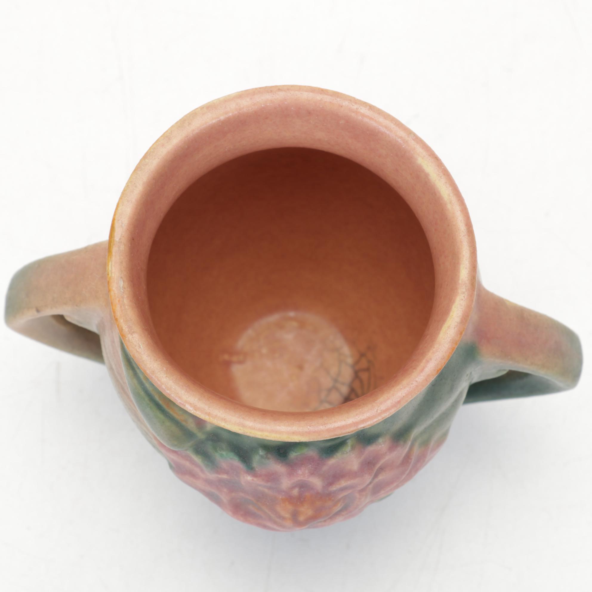 Roseville Dogwood and Waterlily Vases with Hull Pottery Vase