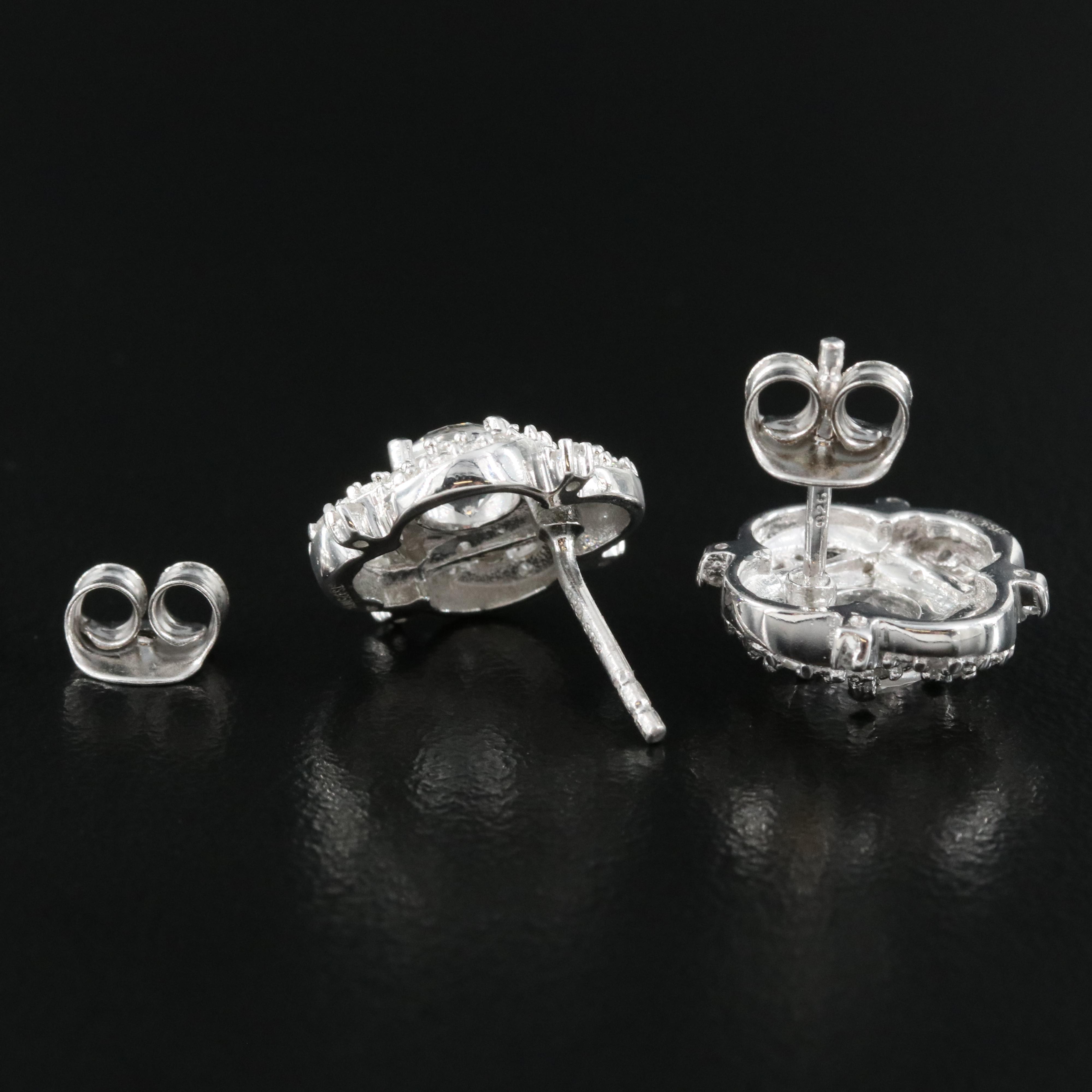 Sterling Petalite and Zircon Earrings